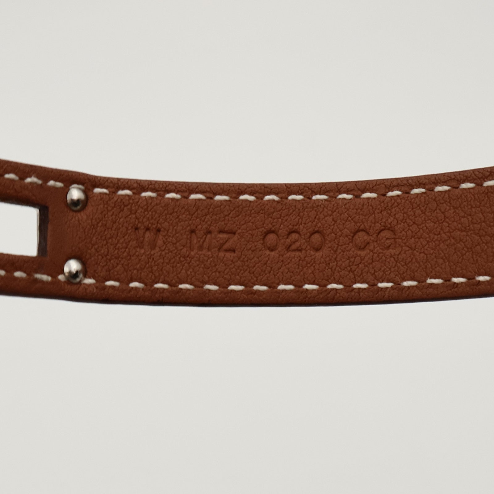 HERMES Swift皮革Kelly Double Tour Bracelet手帶Gold