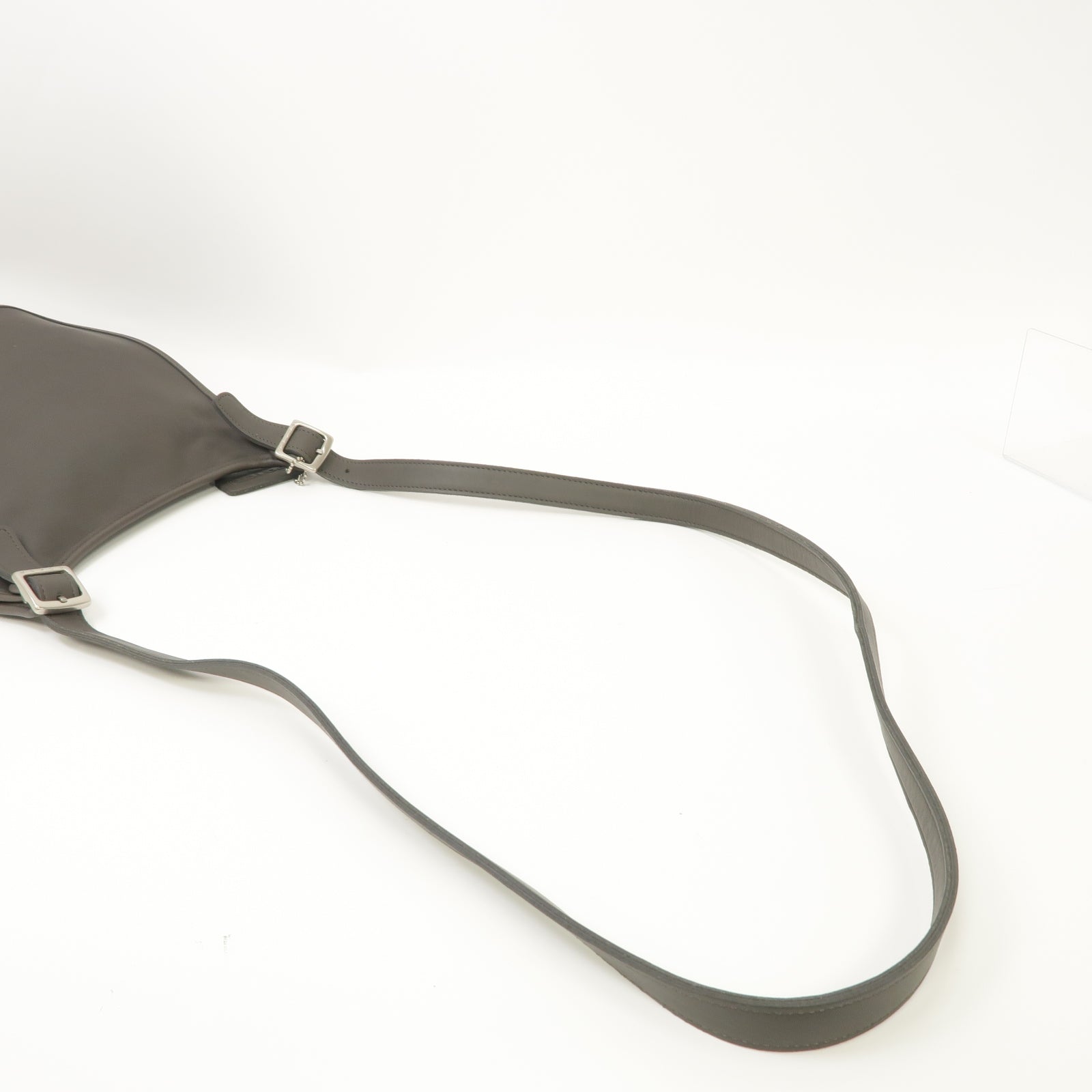 COACH 牛皮皮革Shoulder Bag銀扣肩背袋灰色