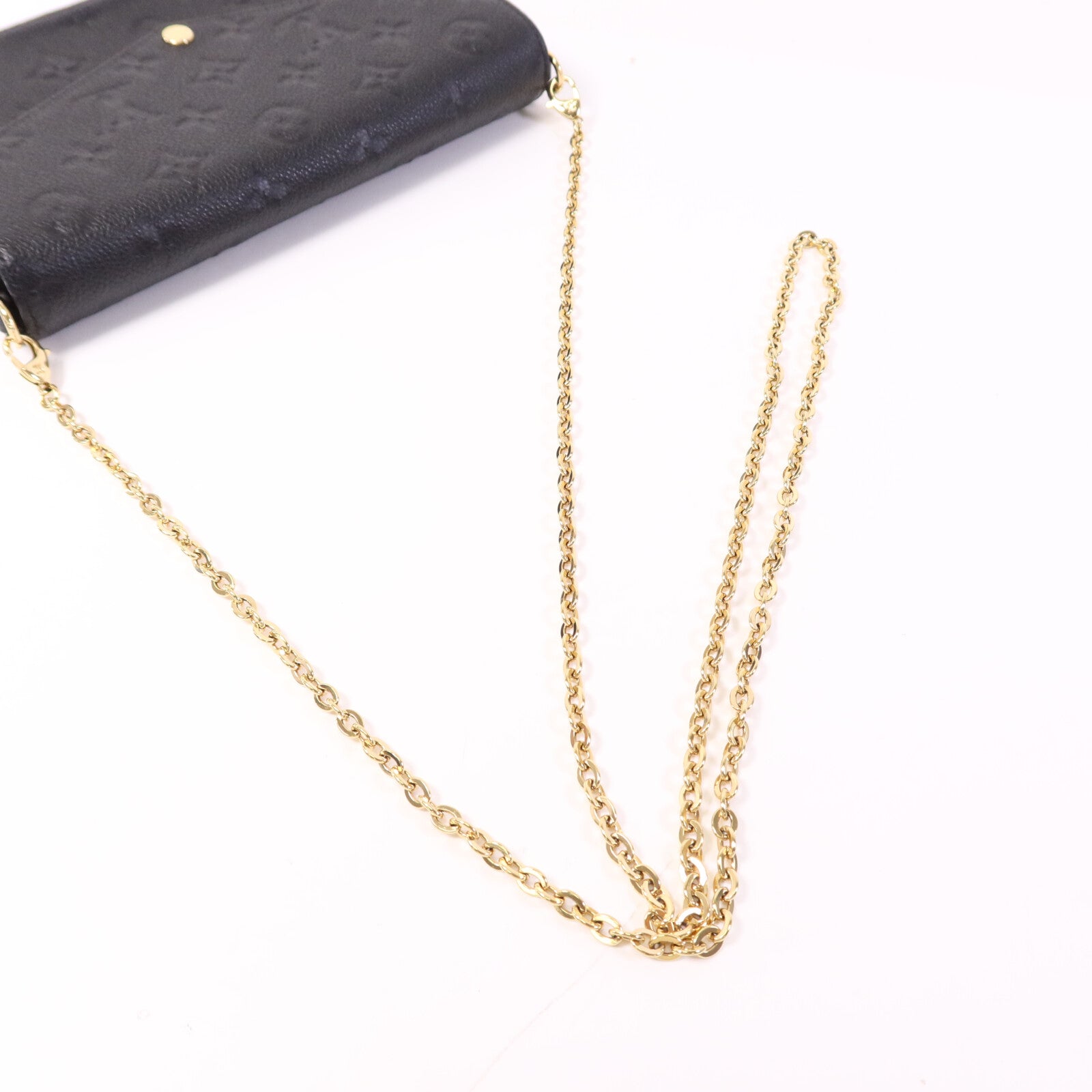 LOUIS VUITTON Monogram Empreinte Felicie Pochette 金扣鏈帶肩背袋