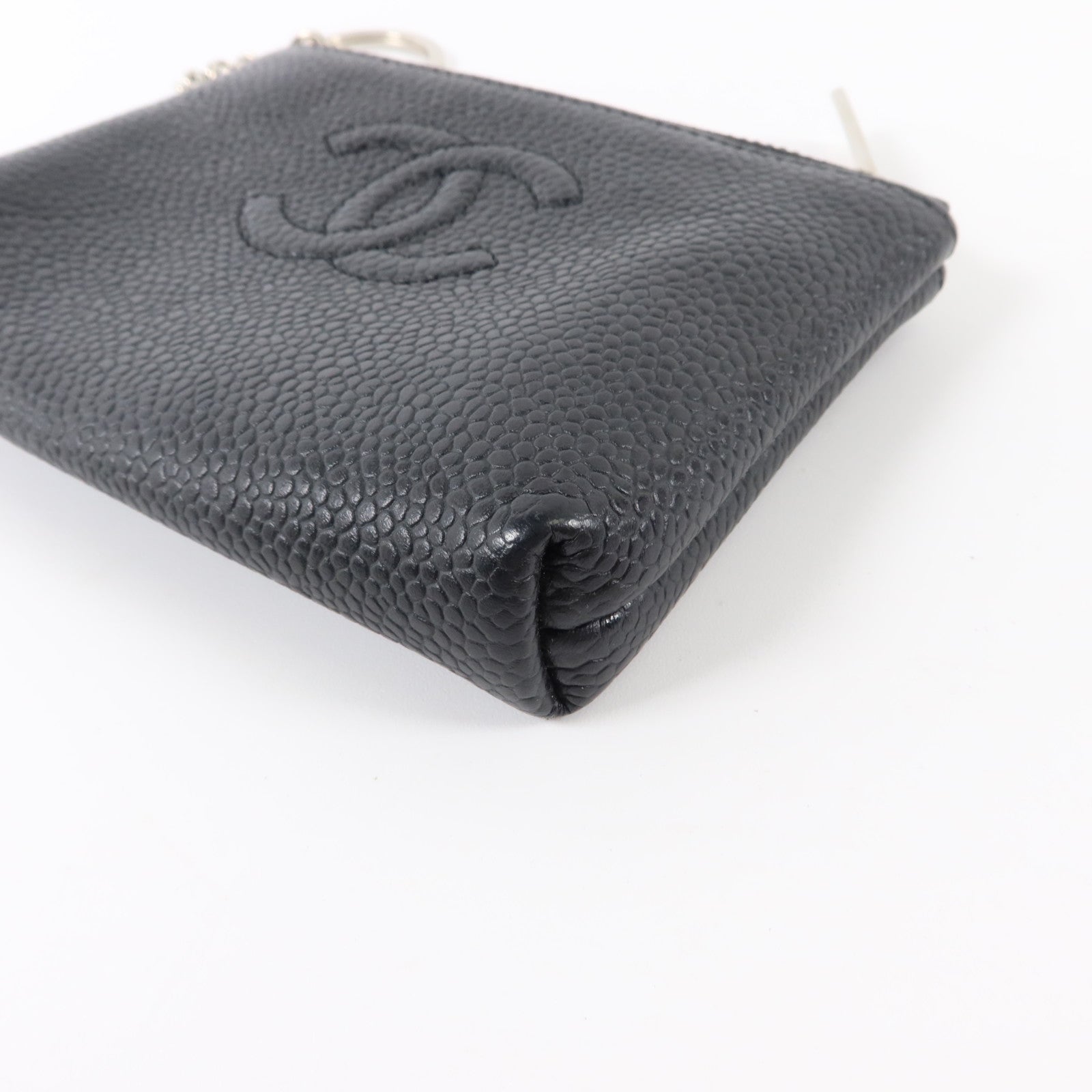 CHANEL 牛皮皮革Timeless CC Key Pouch/Coin Case銀扣鎖匙包/零錢包