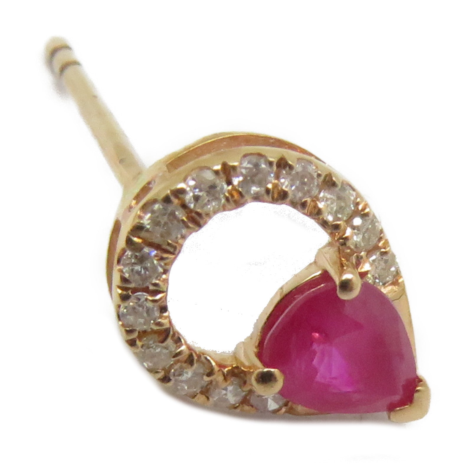 JEWELRY 【激減優惠】18K玫瑰金Ruby Earrings 0.650ct紅寶石/0.230ct鑽石耳環紅色/金色