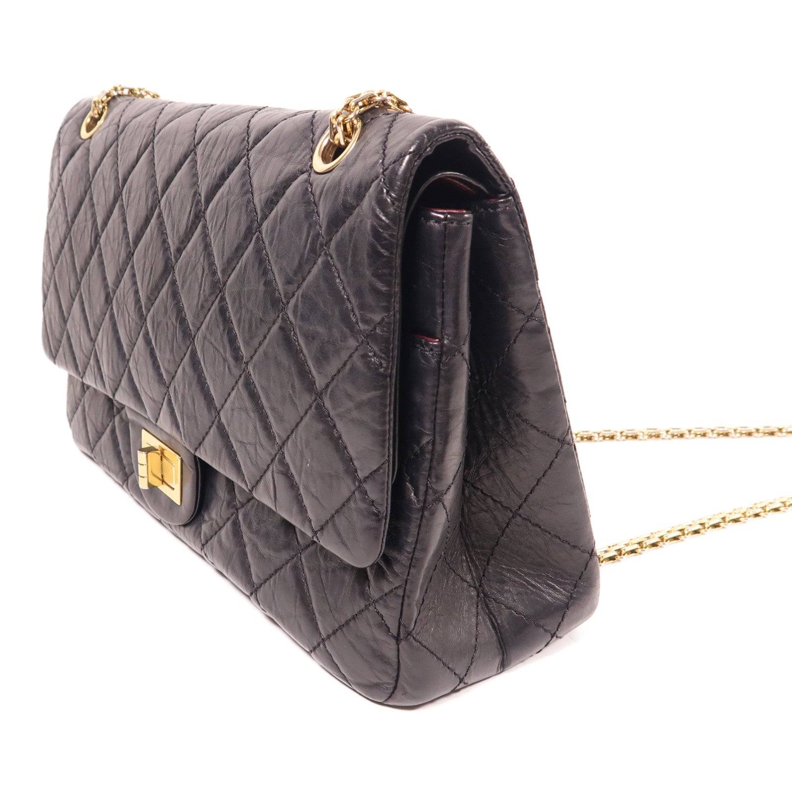 CHANEL 【激減優惠】牛皮皮革2.55鏈帶肩背袋
