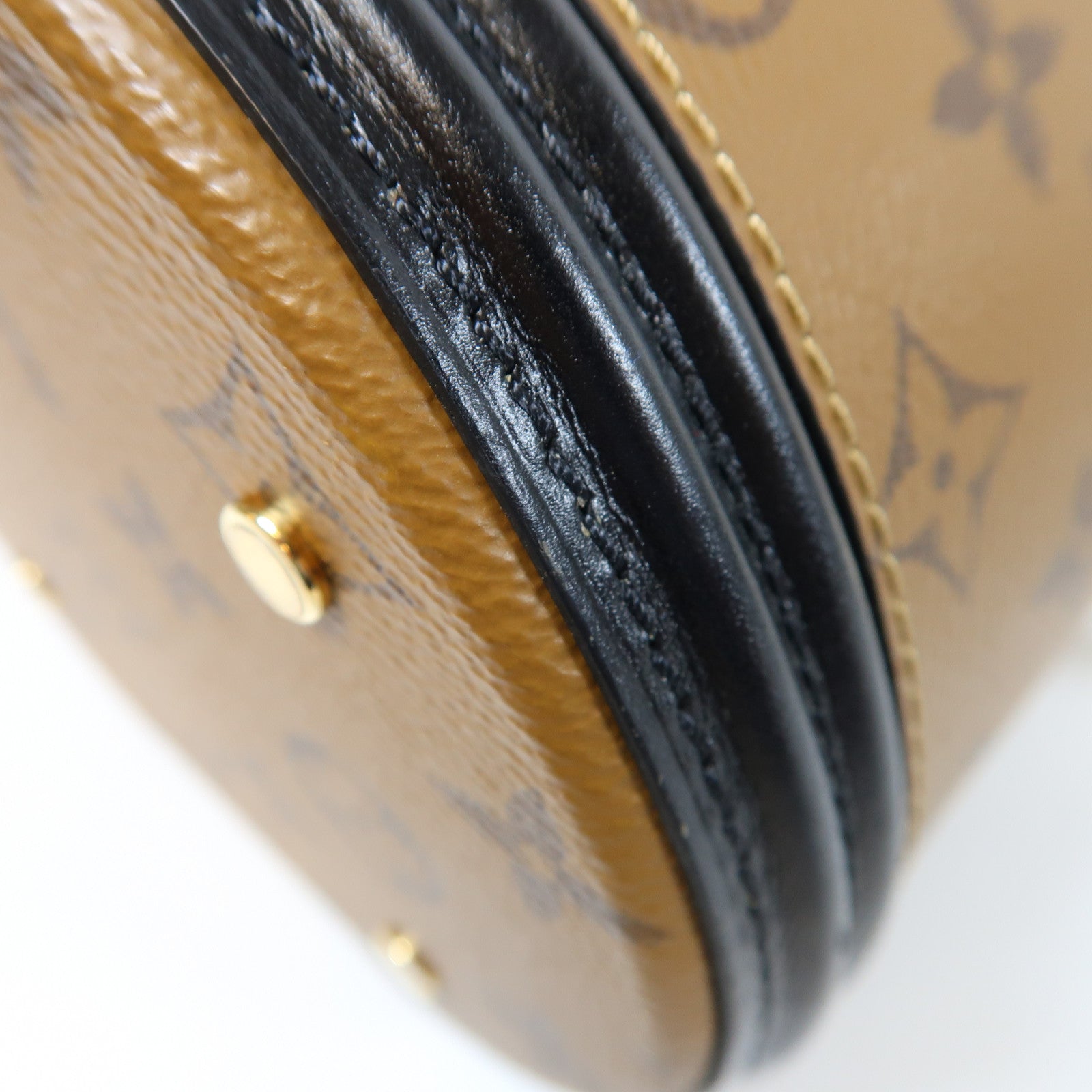 LOUIS VUITTON Monogram Reverse Cannes金扣手挽肩背兩用袋棕色
