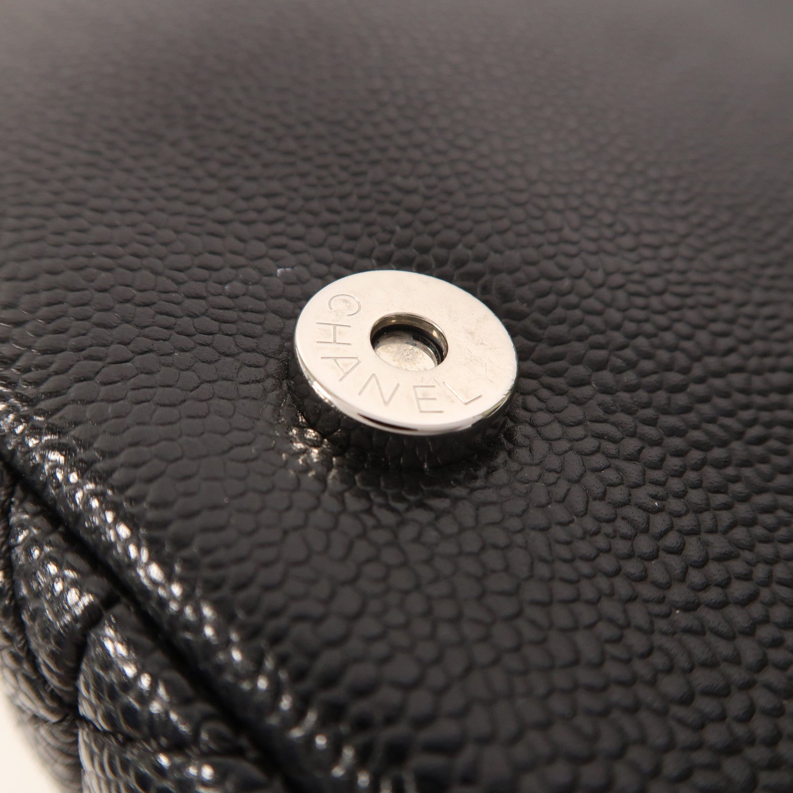 CHANEL 牛皮皮革Chain Shoulder銀扣鏈帶肩背袋