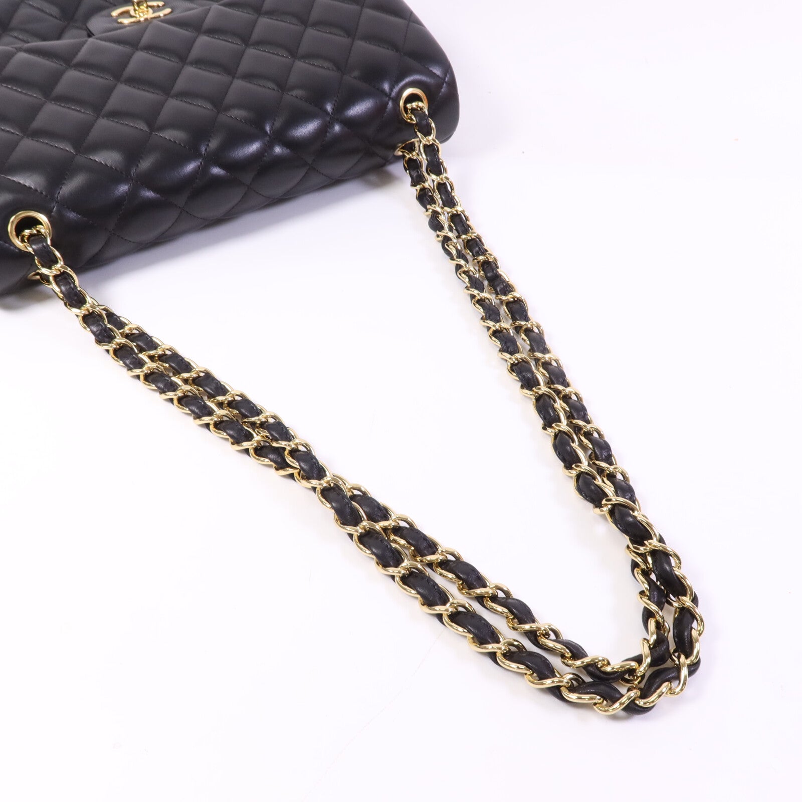 CHANEL 羊皮皮革Large Classic金扣鏈帶肩背袋