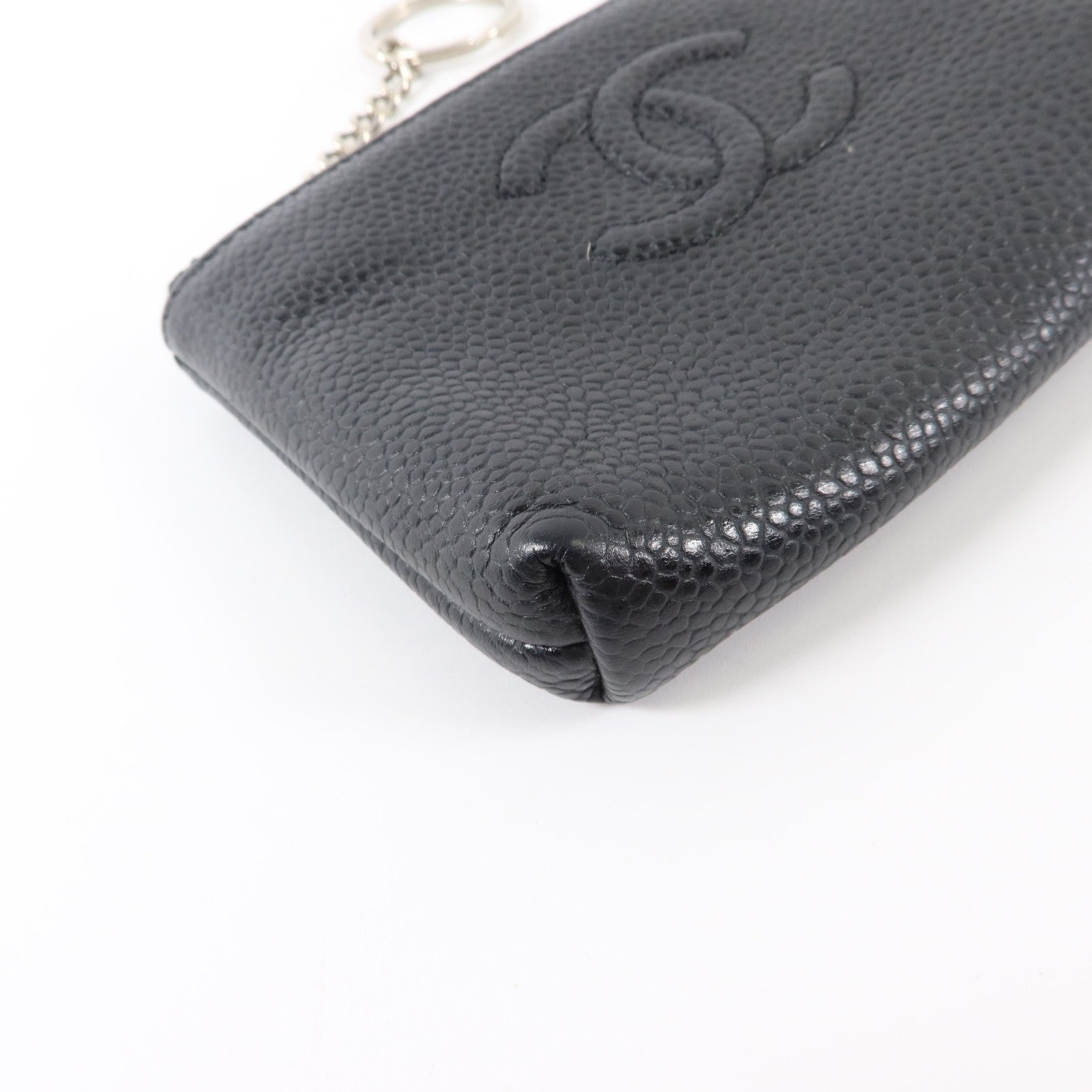 CHANEL 牛皮皮革Timeless CC Key Pouch/Coin Case銀扣鎖匙包/零錢包