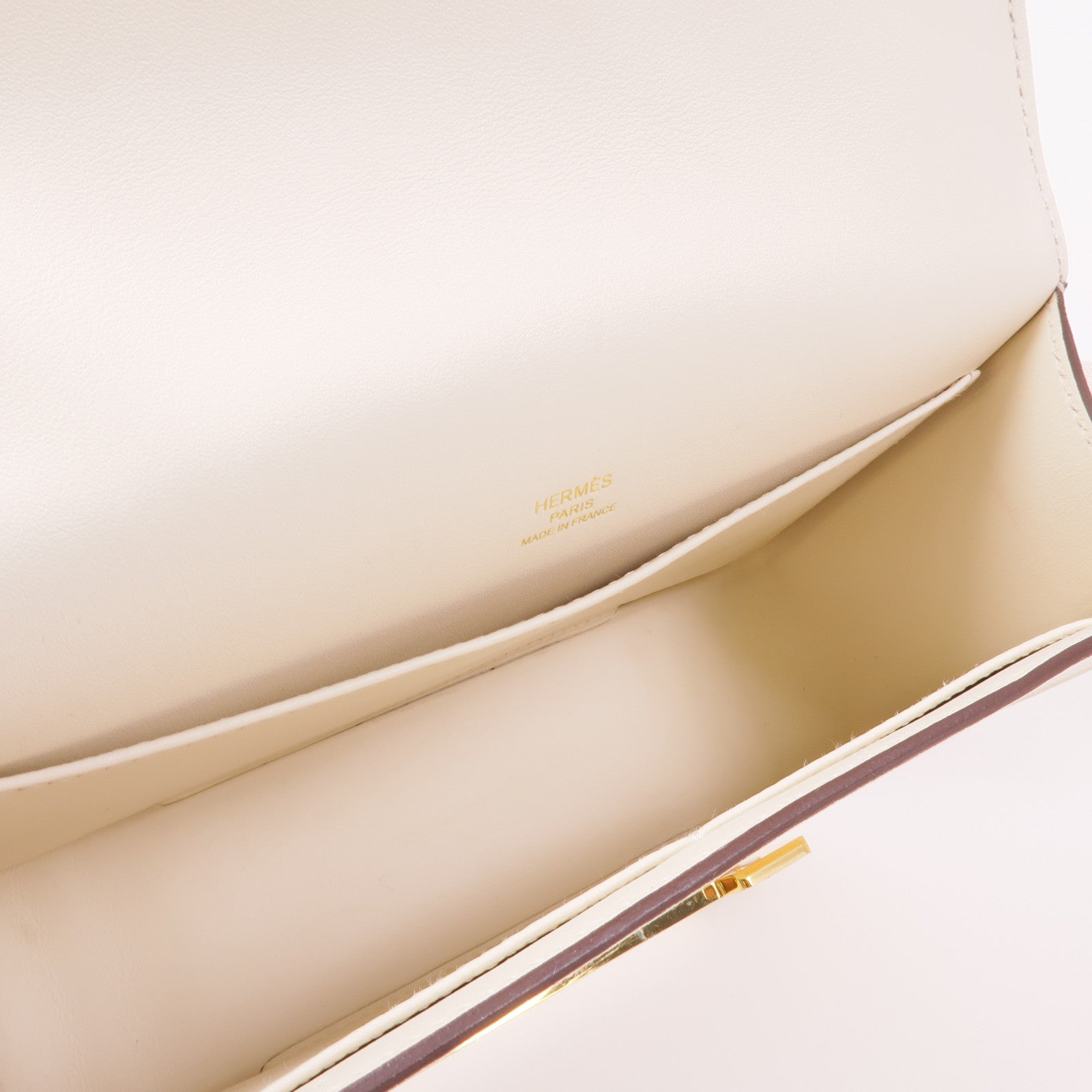 HERMES Chevre皮革Geta金扣肩背袋Nata