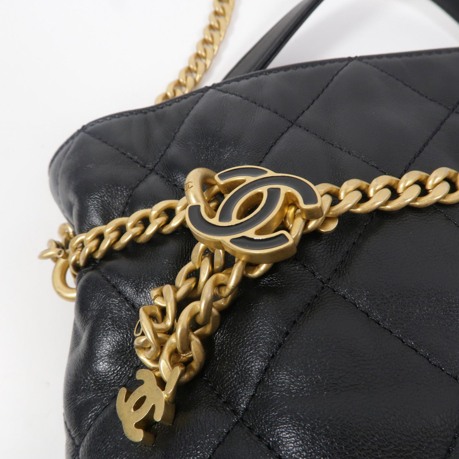 CHANEL 羊皮皮革Bucket Bag手挽肩背兩用袋