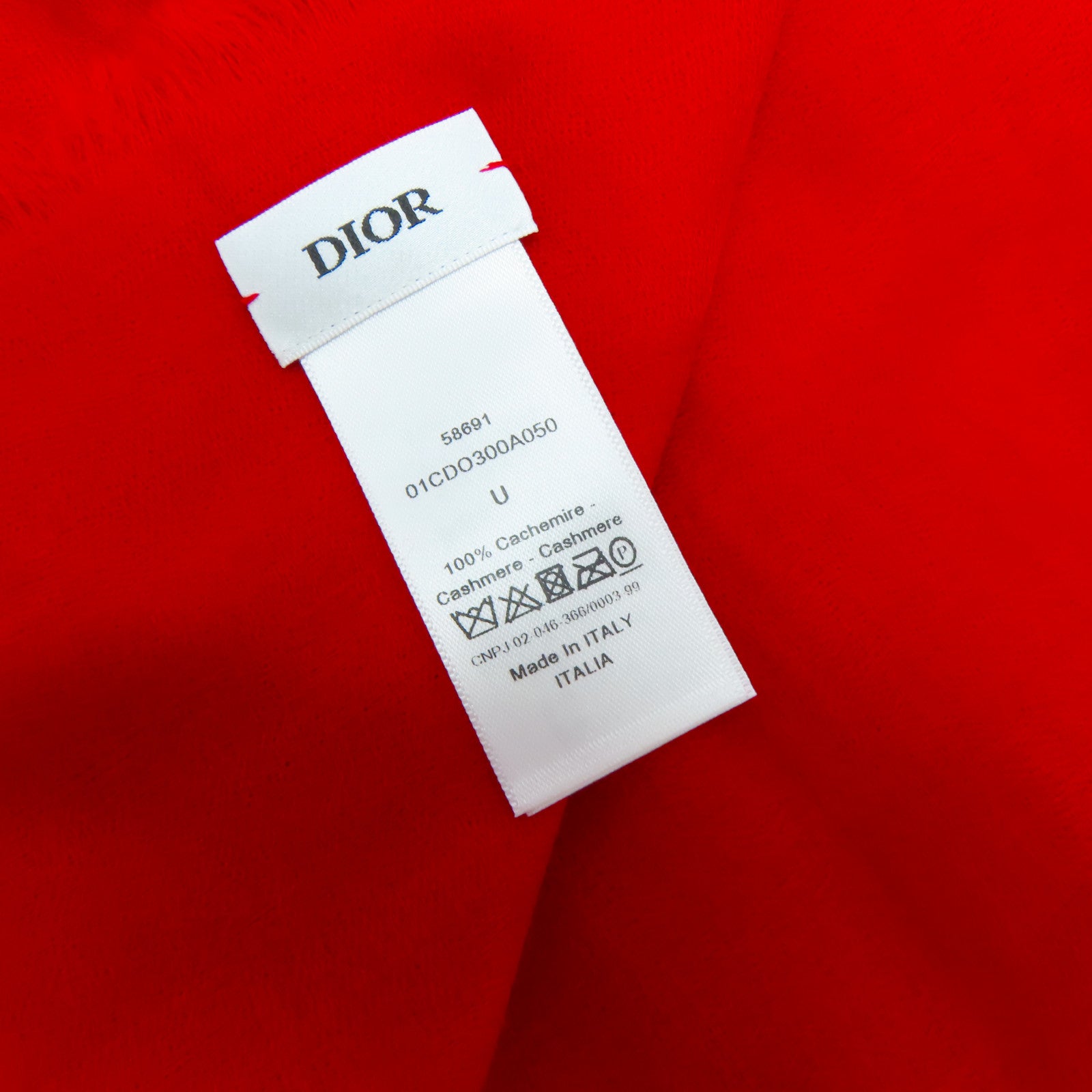Dior 【激減優惠】羊絨Scarf圍巾紅色