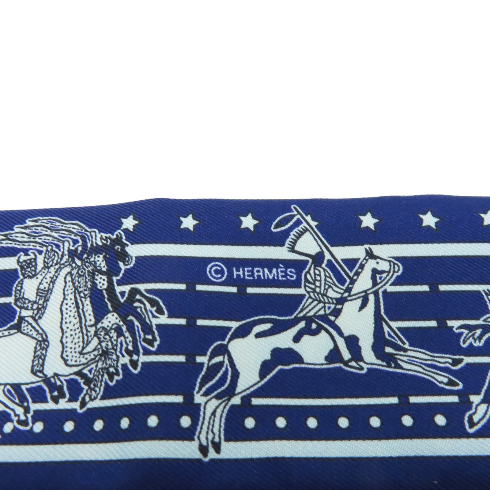HERMES 【激減優惠】絲質Twilly Scarf絲巾藍色/黃色