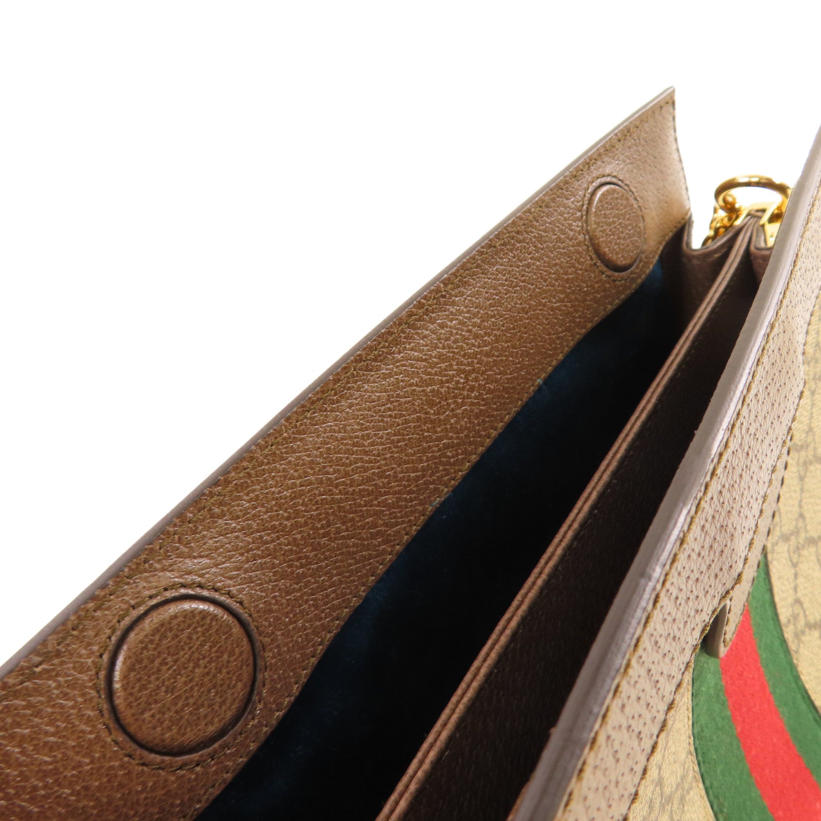 GUCCI 塗層帆布Ophidia GG Small Shoulder Bag金扣鏈帶肩背袋啡色