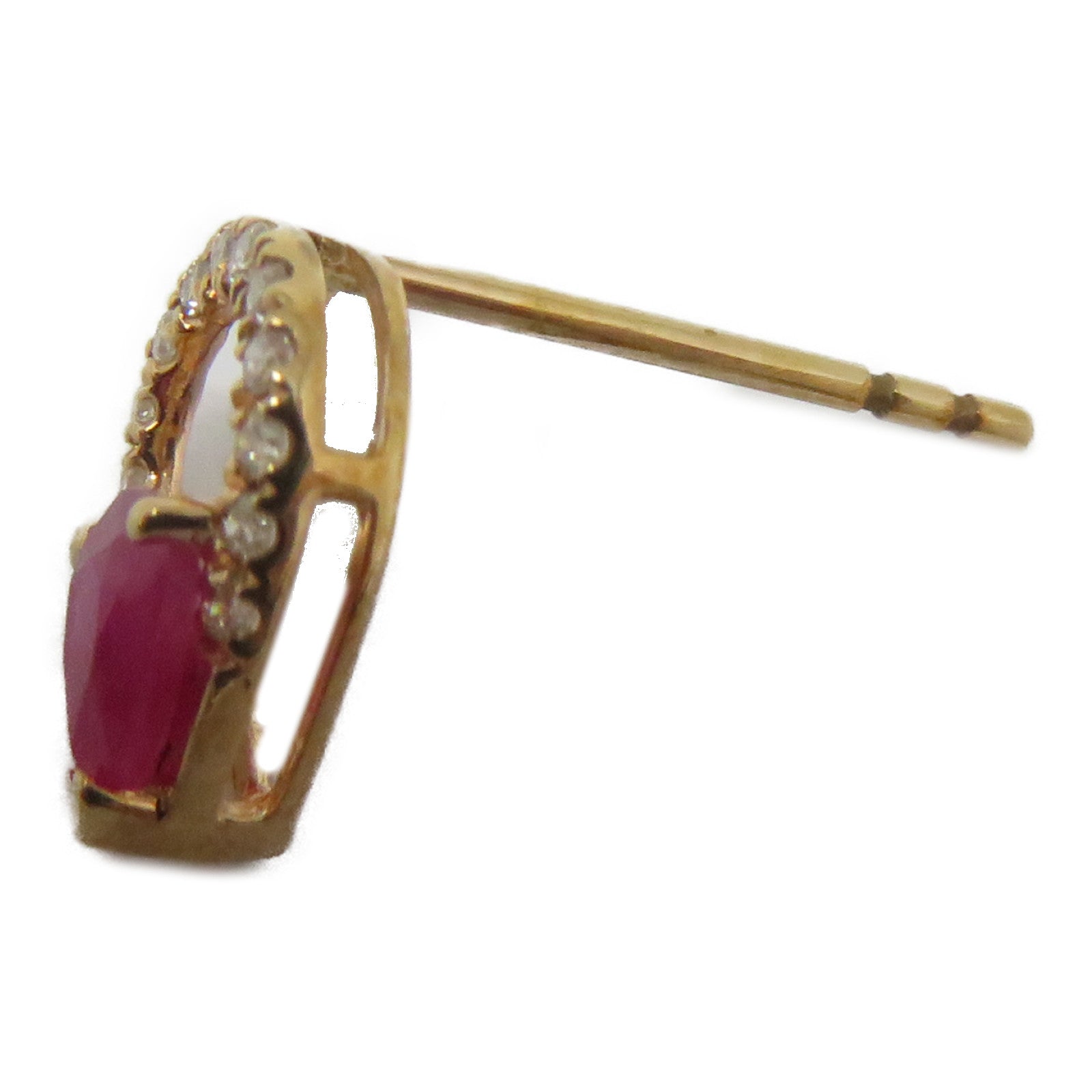 JEWELRY 【激減優惠】18K玫瑰金Ruby Earrings 0.650ct紅寶石/0.230ct鑽石耳環紅色/金色