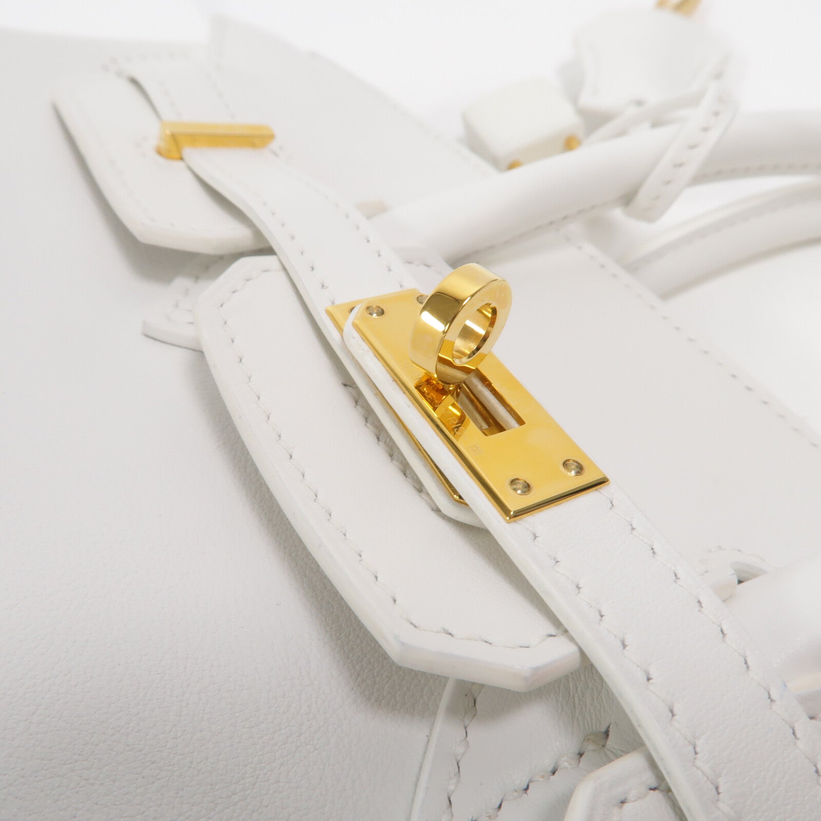 HERMES Swift皮革Birkin 25手挽袋New White