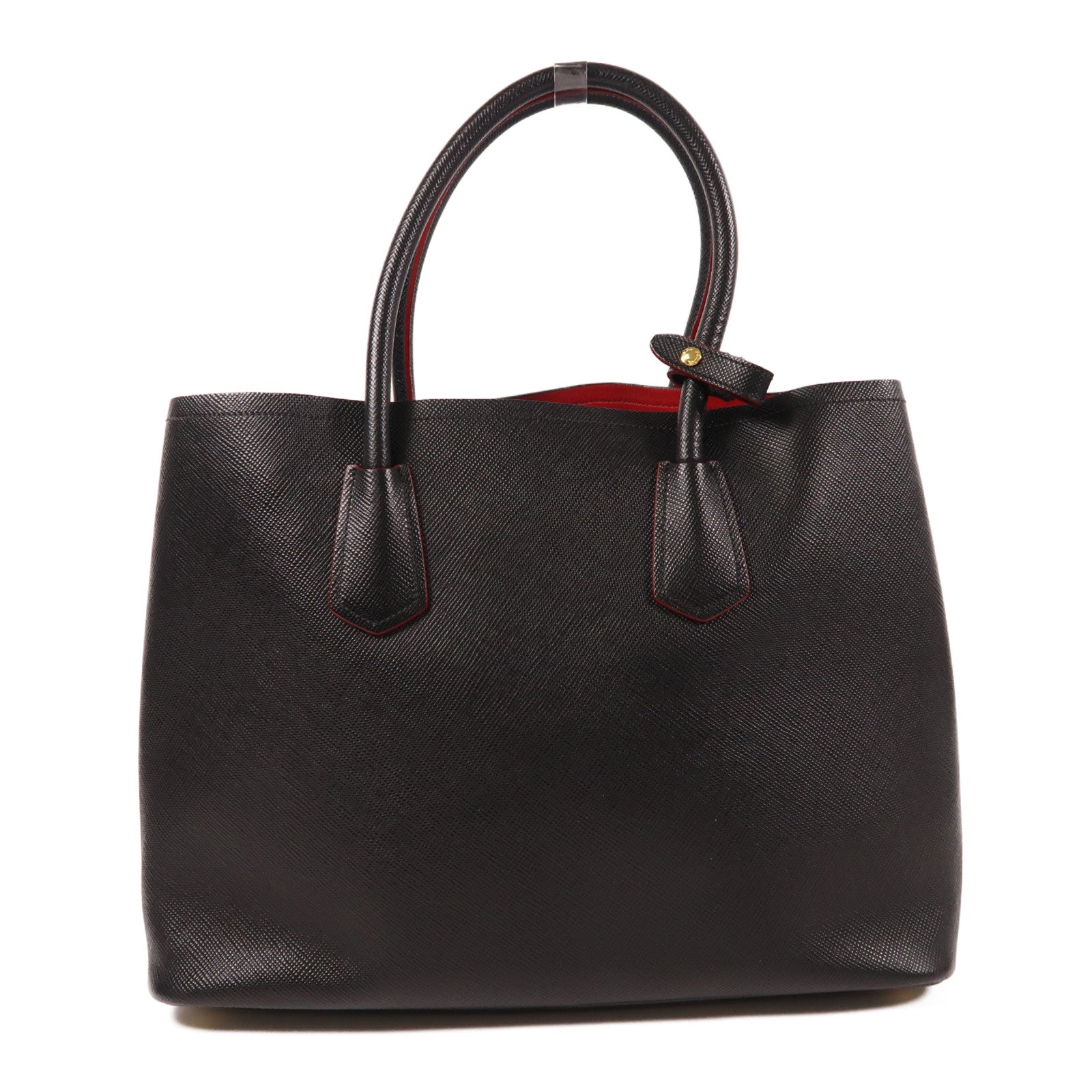 PRADA 牛皮皮革Hand Bag金扣手挽袋黑色