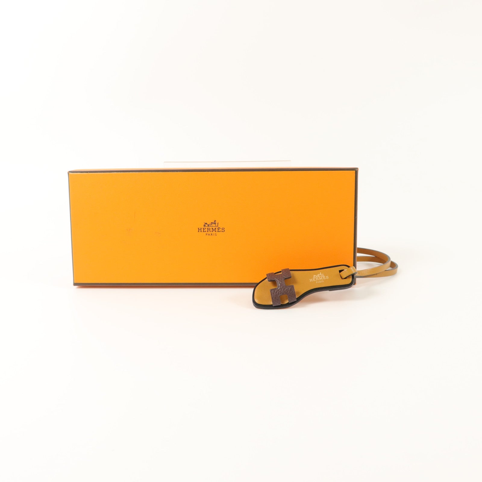 HERMES Epsom皮革/Butler皮革Oran Charm掛飾Ebene