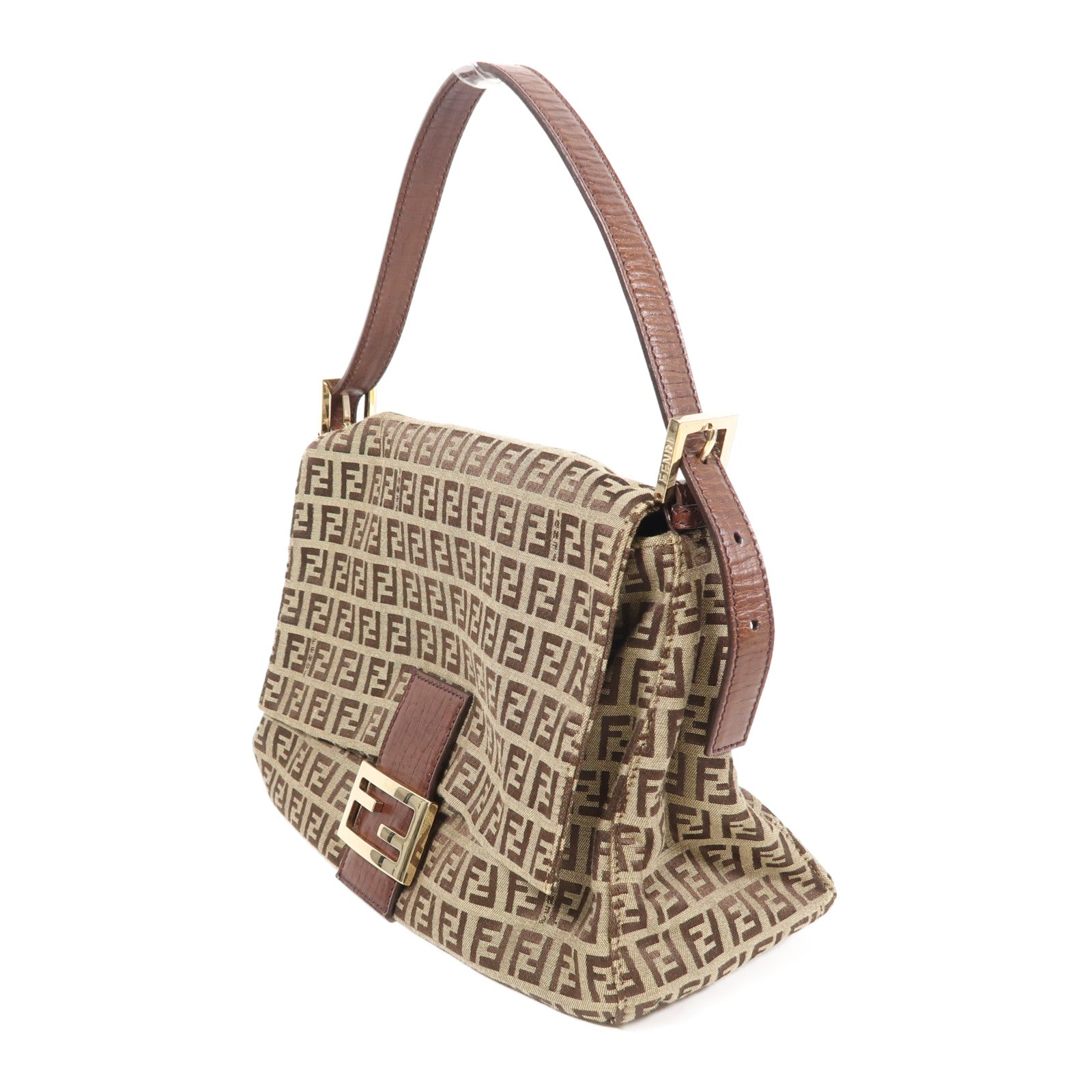 FENDI 帆布Shoulder Bag金扣肩背袋