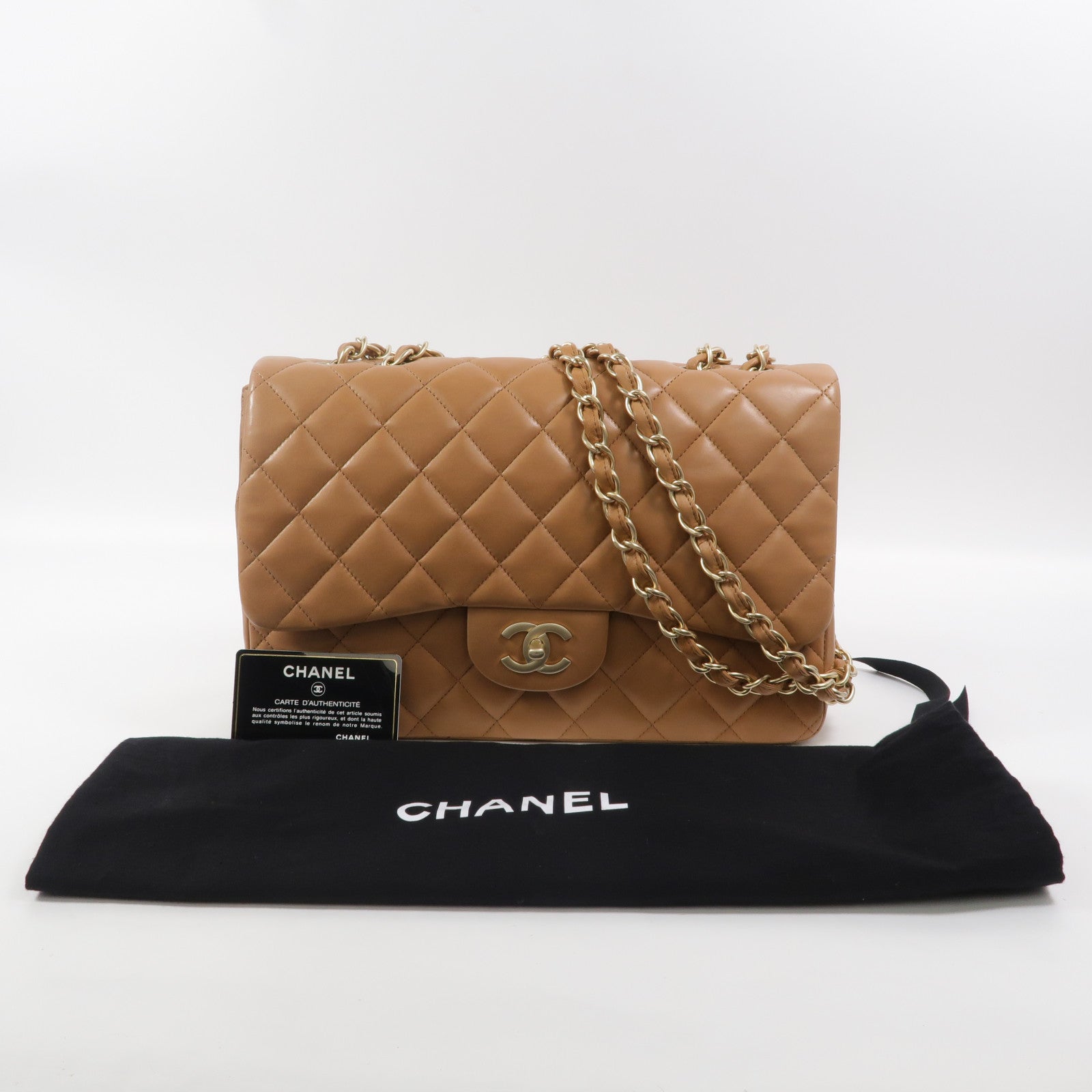CHANEL 羊皮皮革Classic Jumbo鏈帶肩背袋