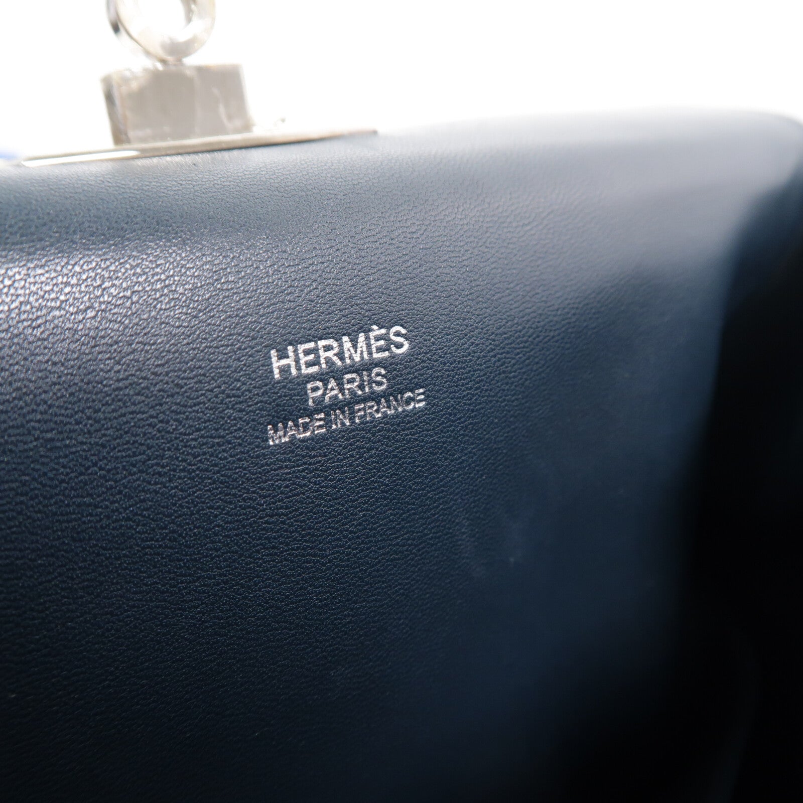 HERMES Evercolor皮革Toolbox 20手挽肩背兩用袋Bleu Ocean