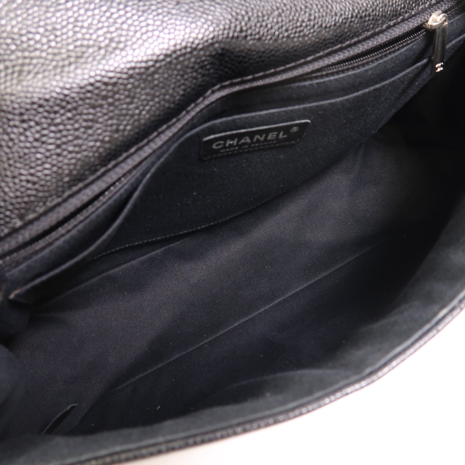 CHANEL 牛皮皮革Chain Shoulder銀扣鏈帶肩背袋