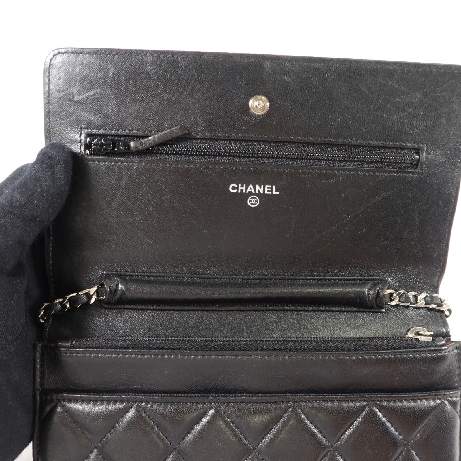 CHANEL 羊皮皮革WOC Wallet On Chain鏈帶肩背袋