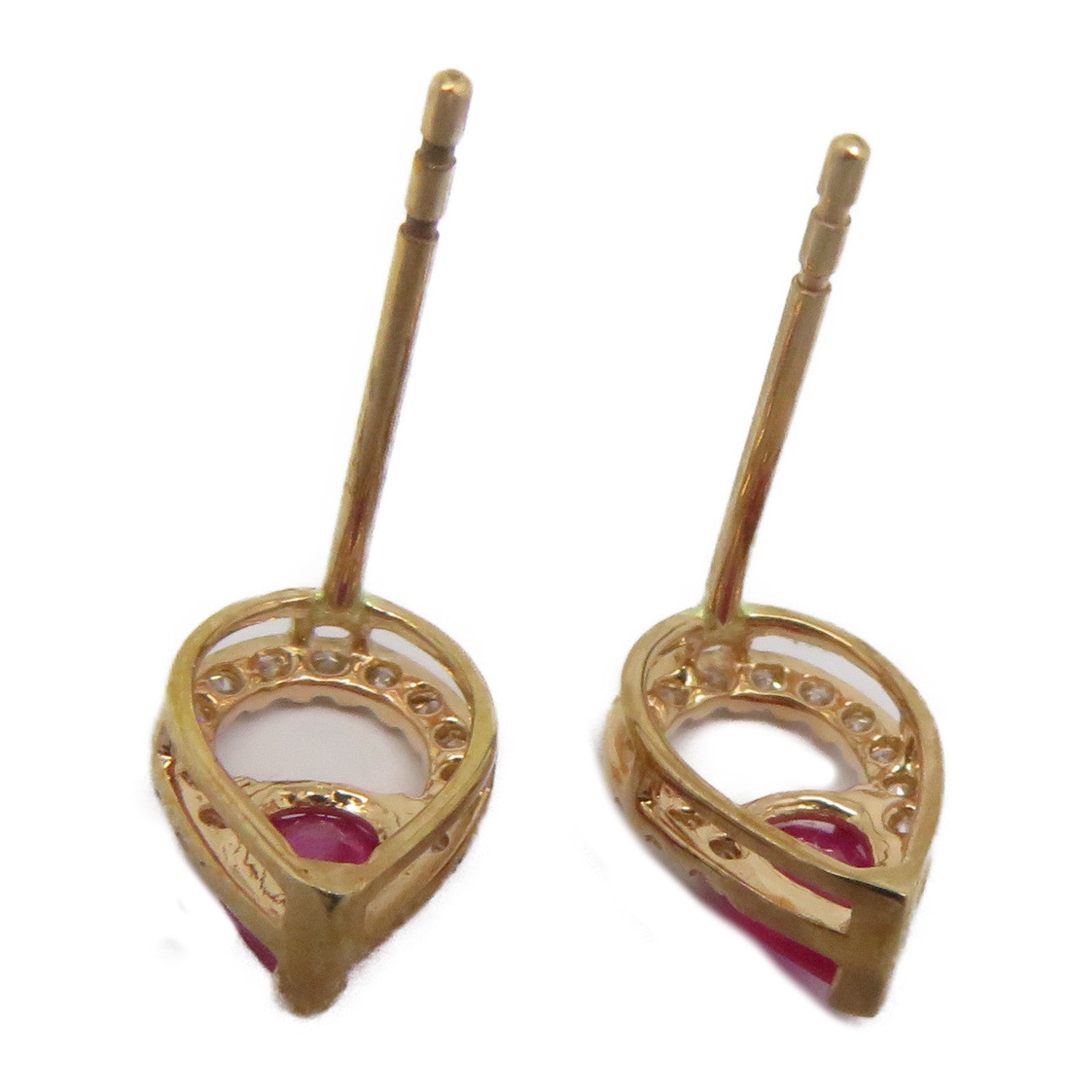 JEWELRY 【激減優惠】18K玫瑰金Ruby Earrings 0.650ct紅寶石/0.230ct鑽石耳環紅色/金色