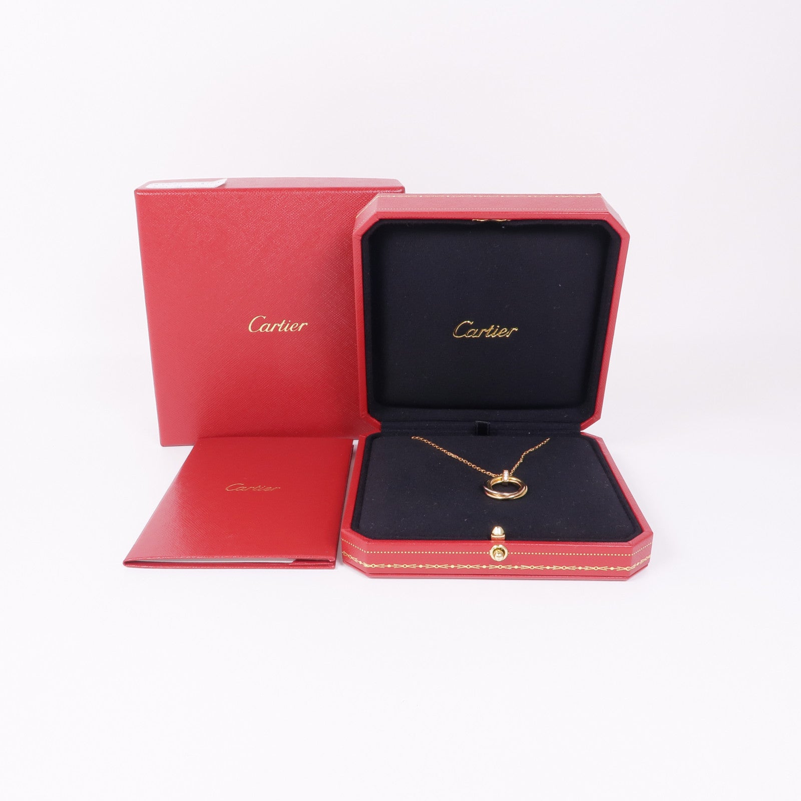 CARTIER 18K白金/玫瑰金/黃金Trinity Pandent項鍊