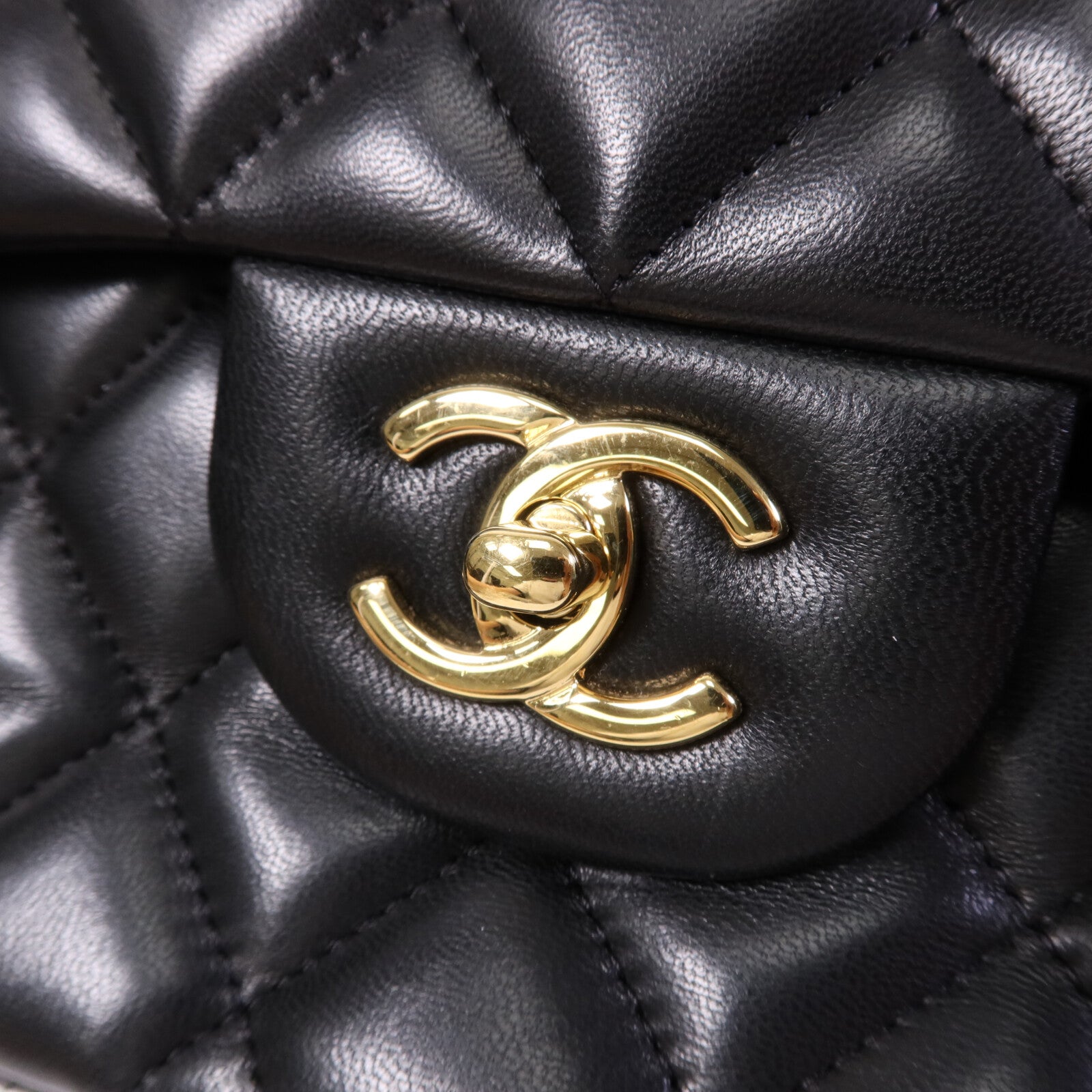 CHANEL 羊皮皮革Large Classic金扣鏈帶肩背袋