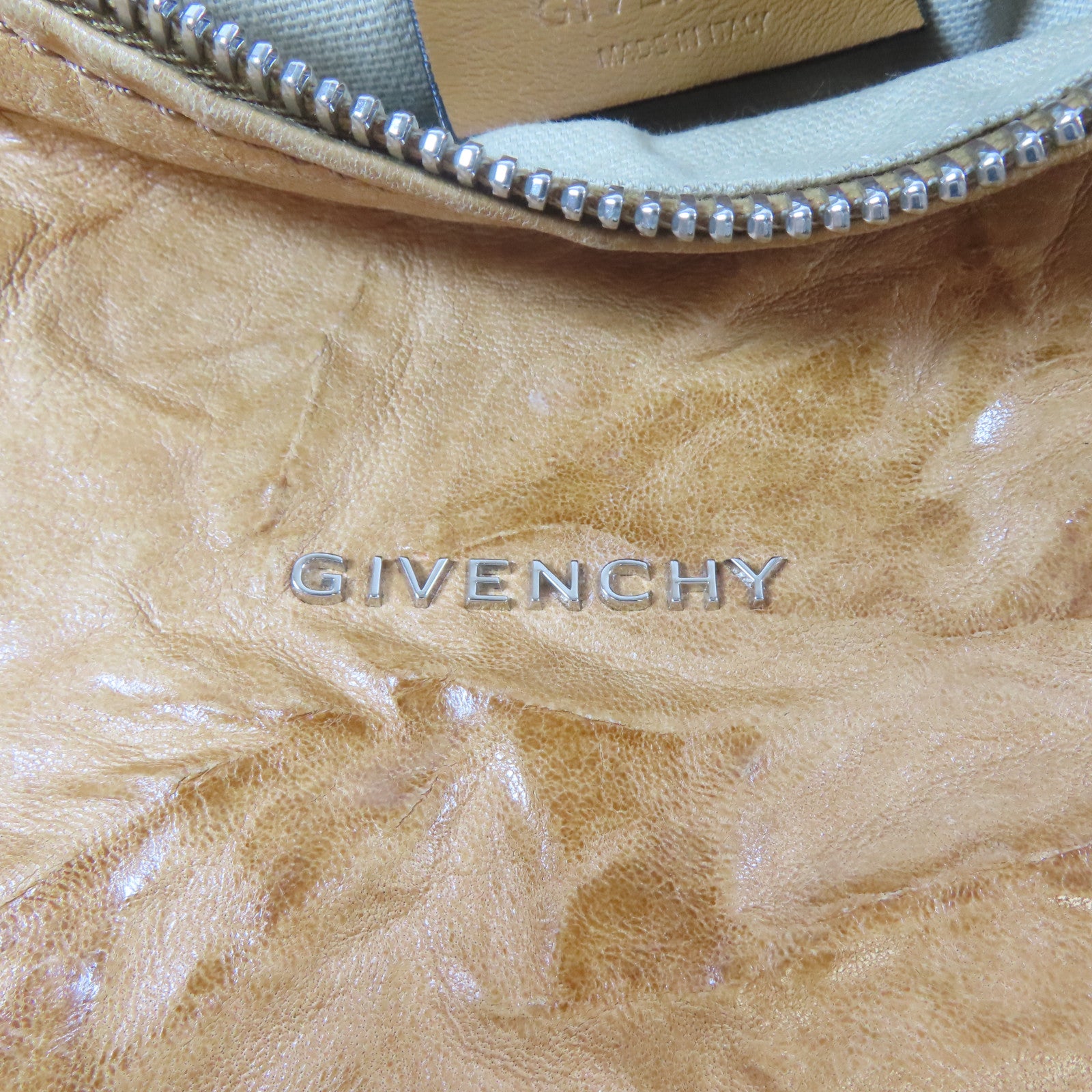 GIVENCHY 皮革Pandora銀扣手挽肩背兩用袋啡色