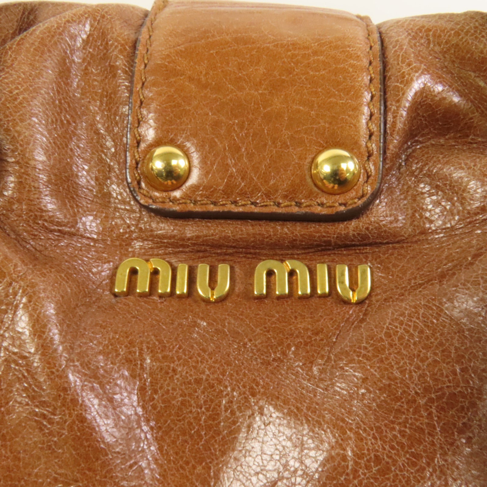 Miu Miu 牛皮皮革2 Way Shoulder金扣手挽肩背兩用袋
