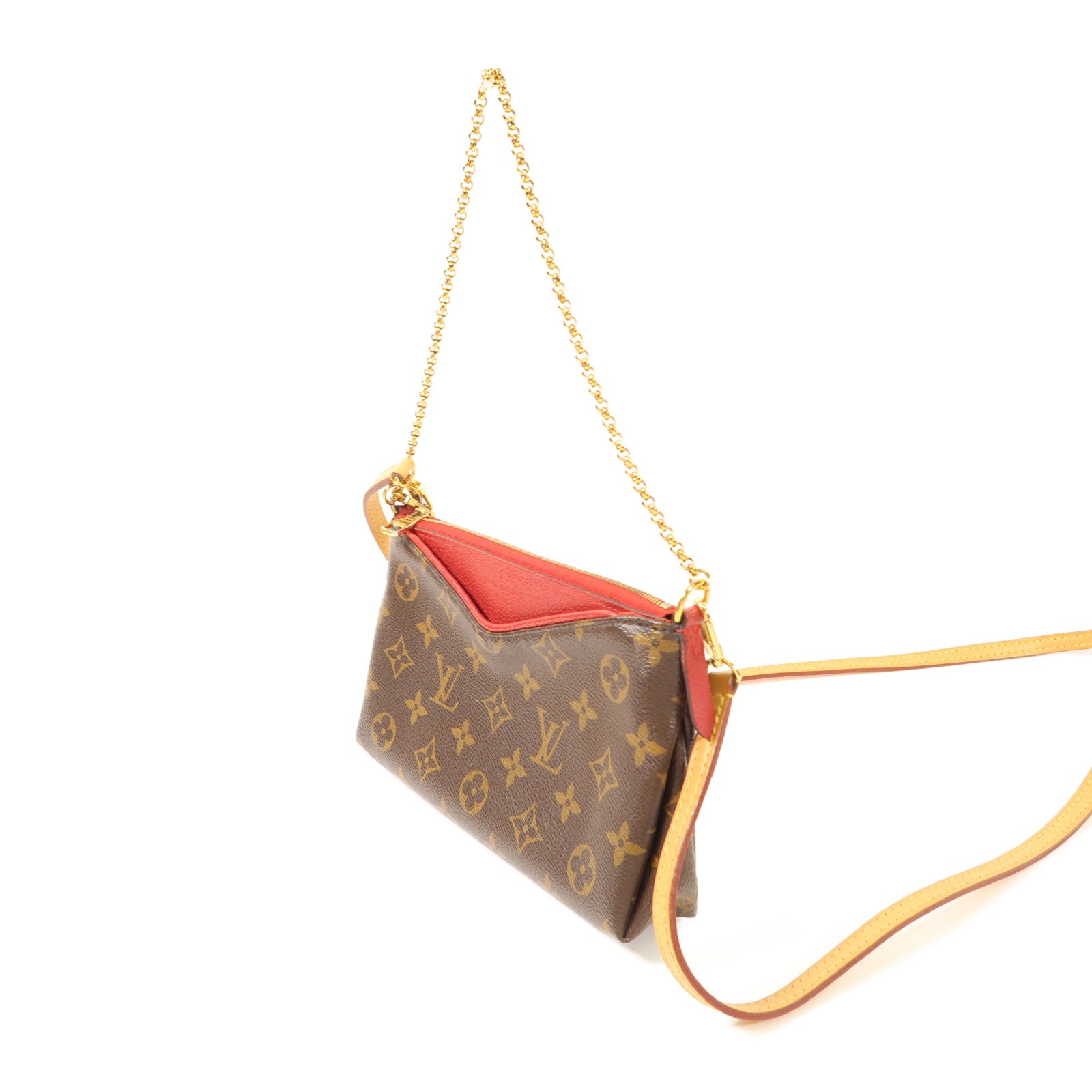 LOUIS VUITTON Monogram Pallas Clutch金扣鏈帶手挽肩背兩用袋