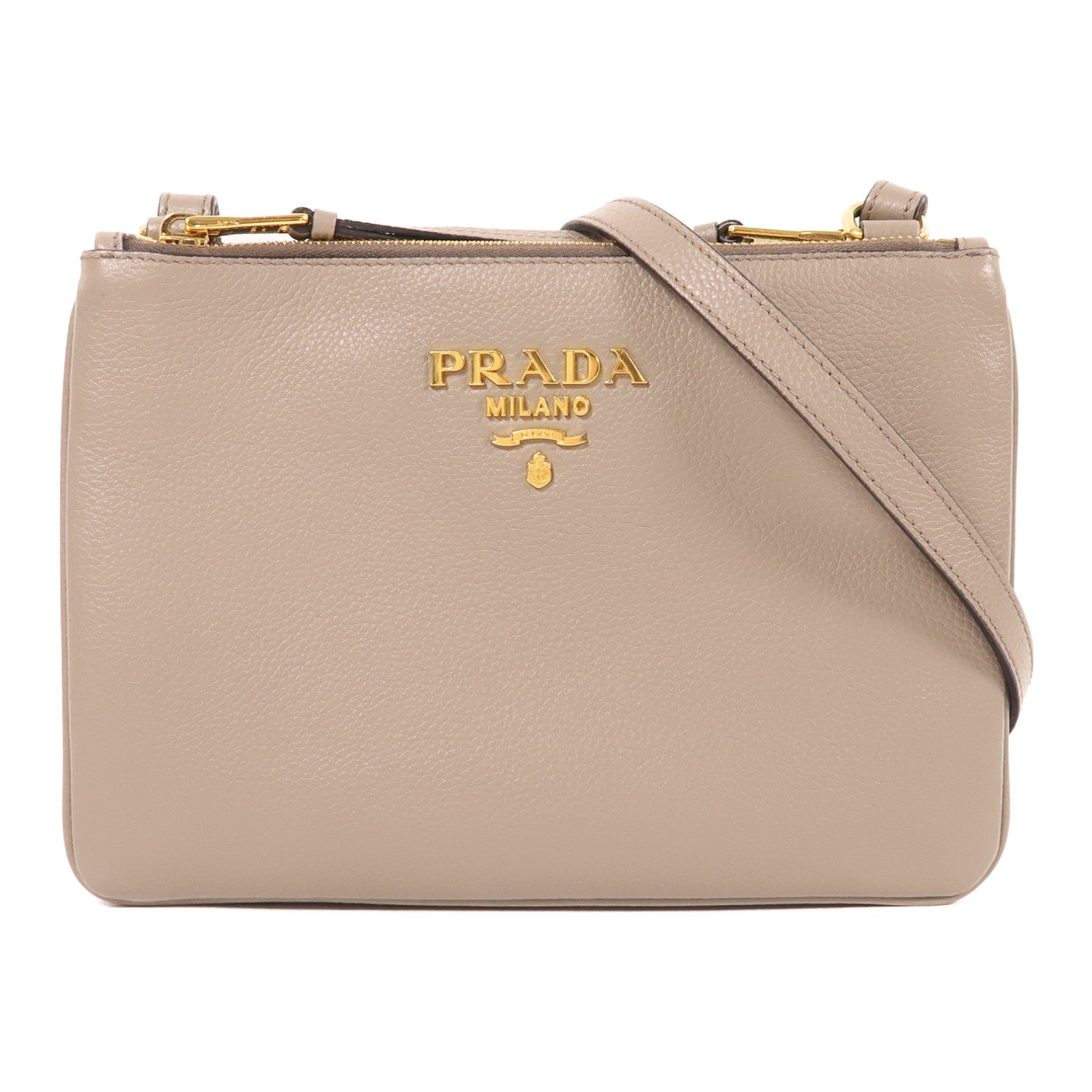 PRADA 牛皮皮革Shoulder Bag金扣肩背袋