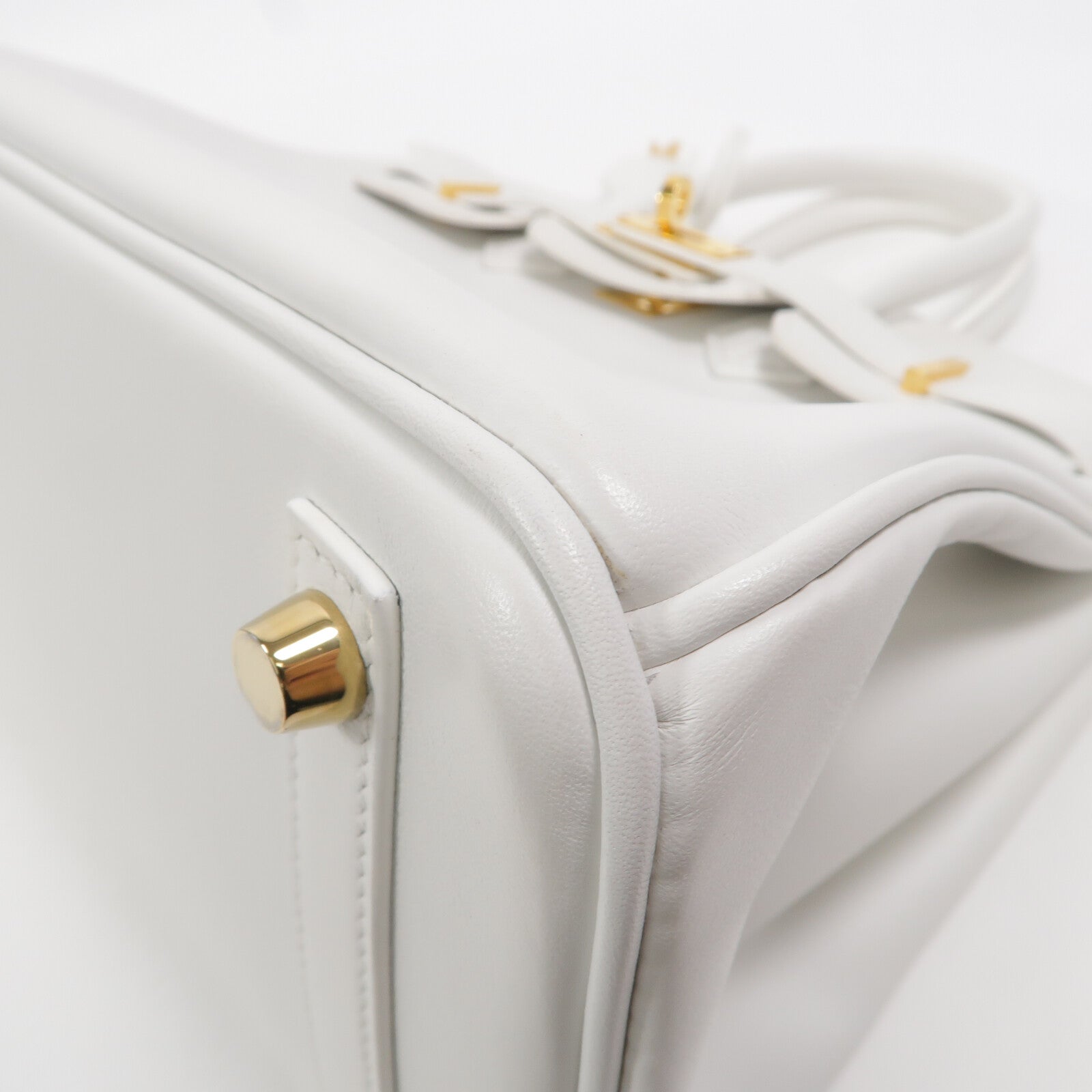 HERMES Swift皮革Birkin 25手挽袋New White