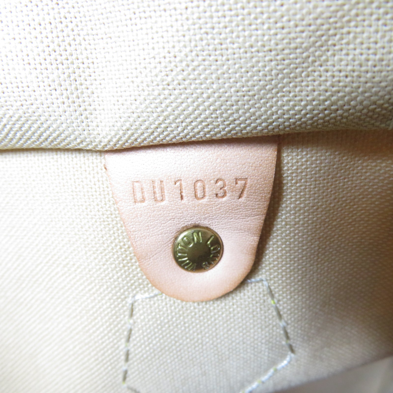 LOUIS VUITTON 【激減優惠】Damier Azur Speedy 30金扣手挽袋白色