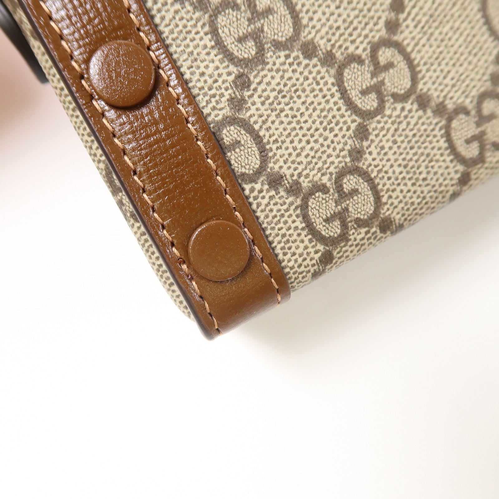 GUCCI 塗層帆布Horsebit 1955 Mini金扣肩背袋啡色