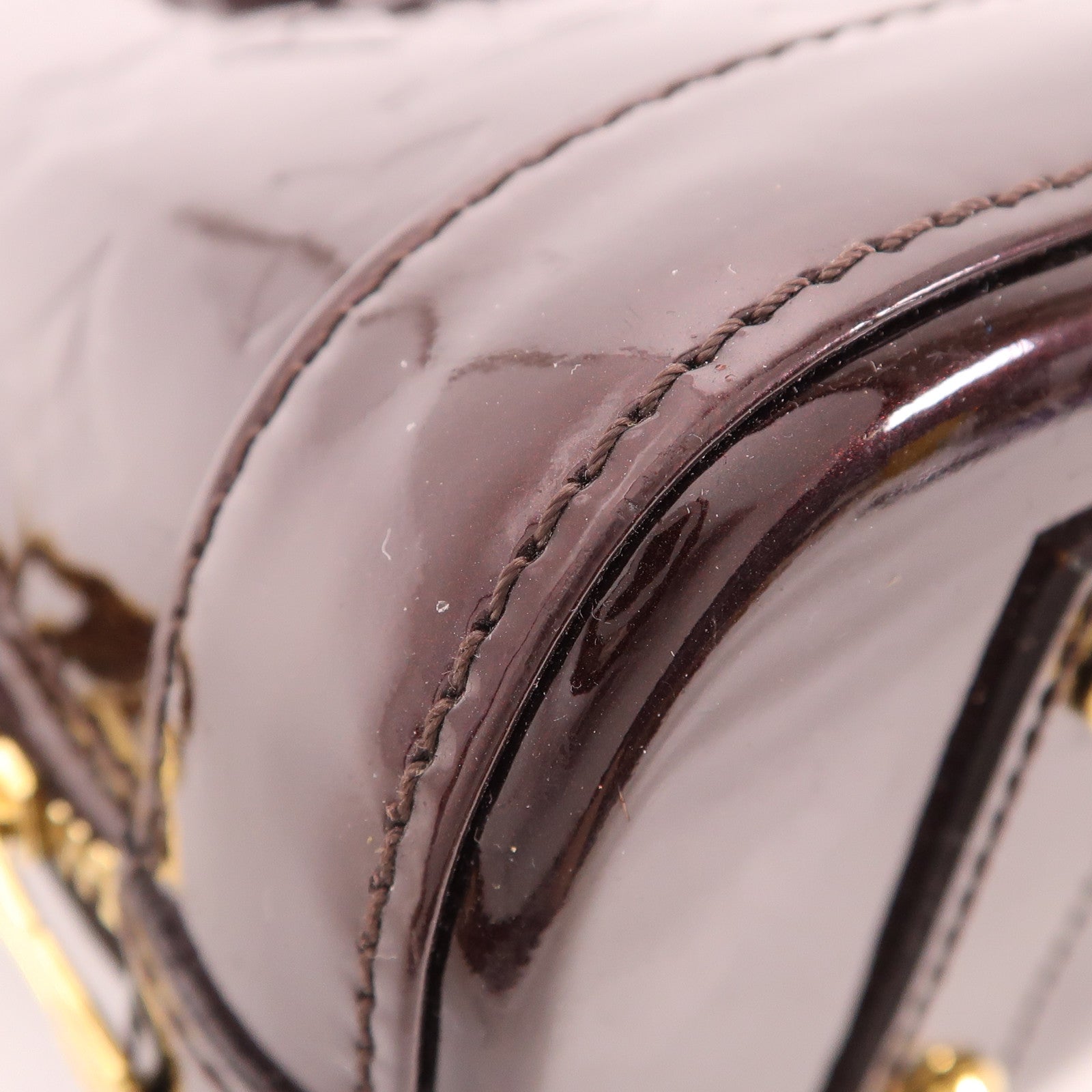LOUIS VUITTON LV GHW Alma BB 2 Way Shoulder Handbag M91678 Vernis Burgundy