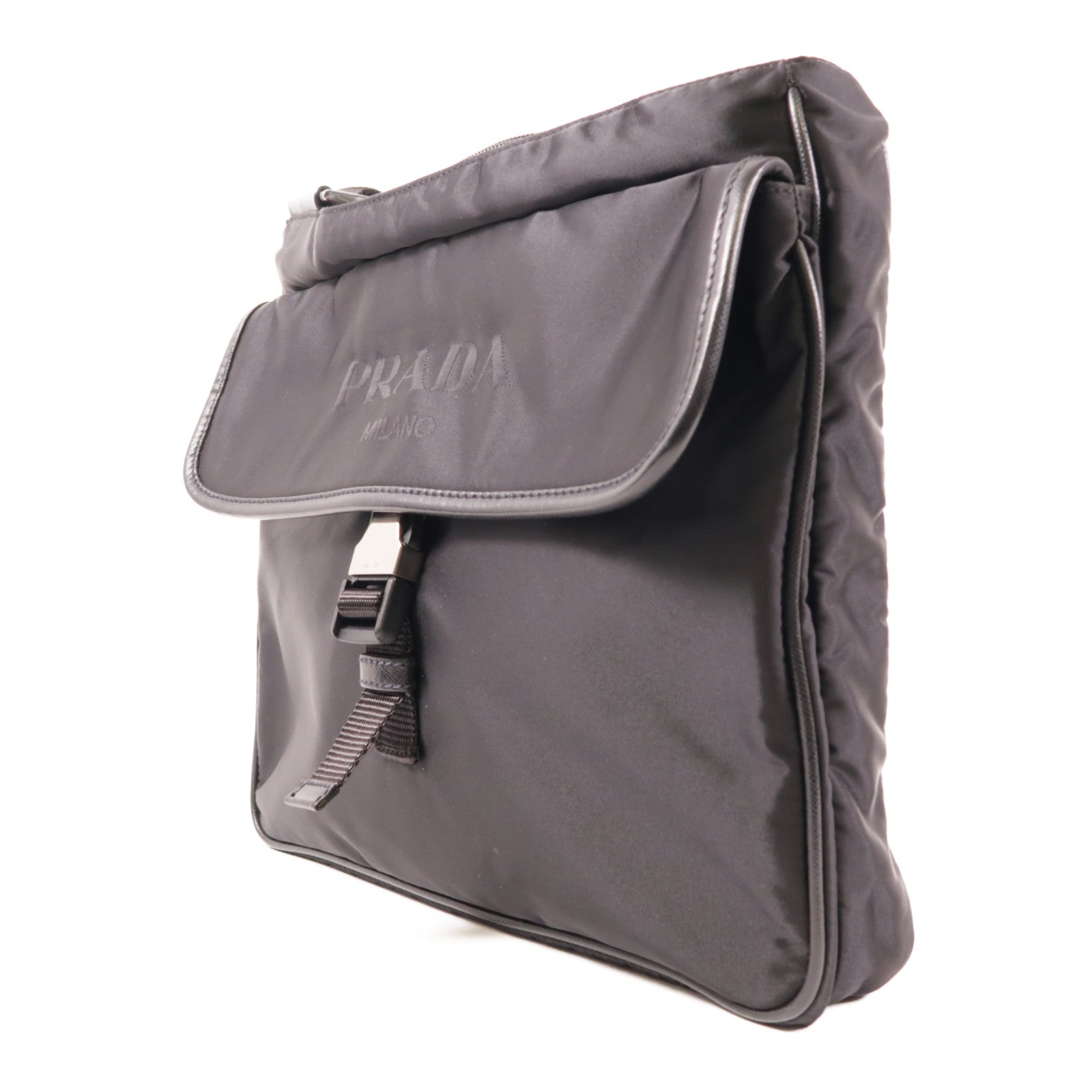 PRADA 尼龍Shoulder Bag銀扣肩背袋