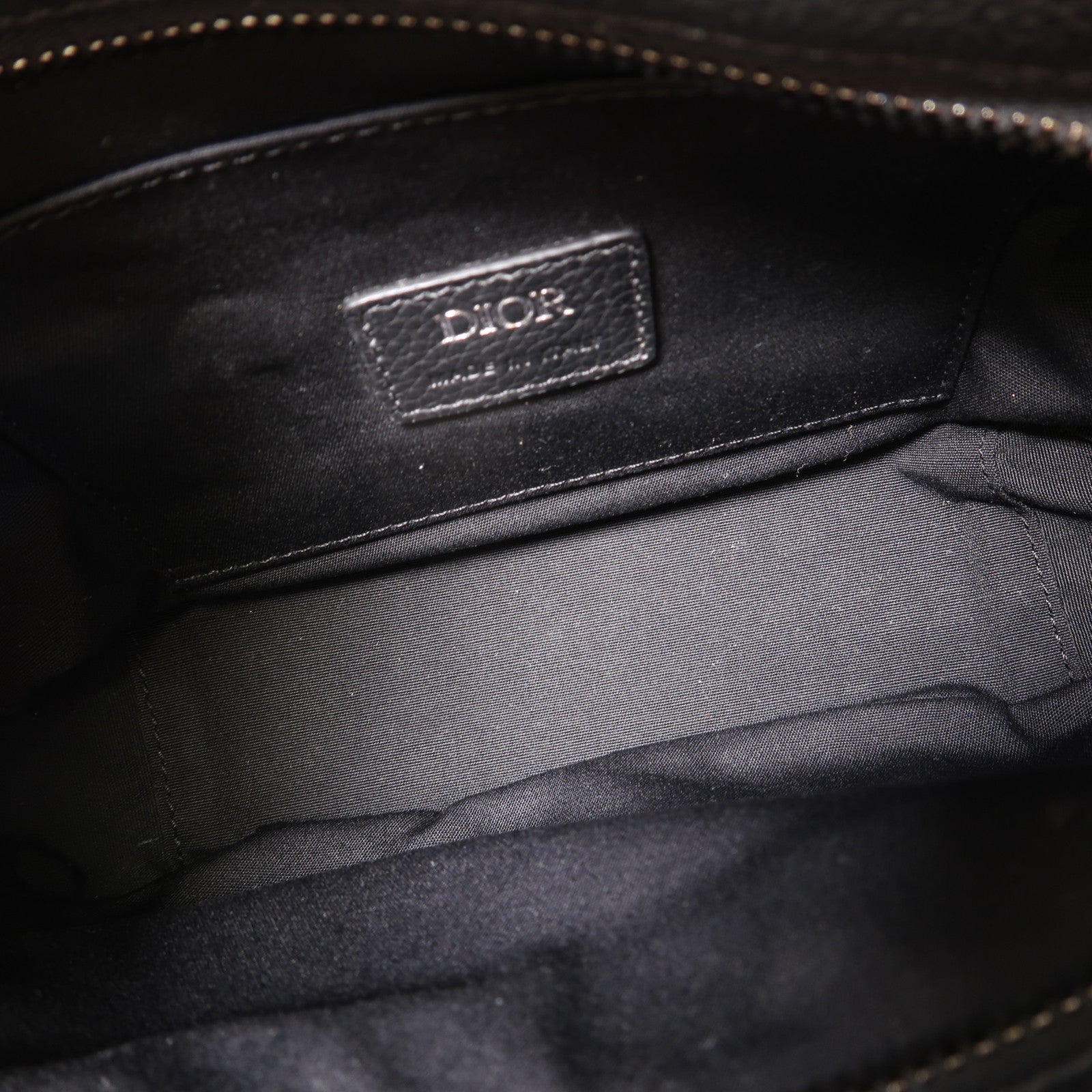 Dior 帆布Mini Saddle Soft Bag銀扣手挽肩背兩用袋米色/深藍色