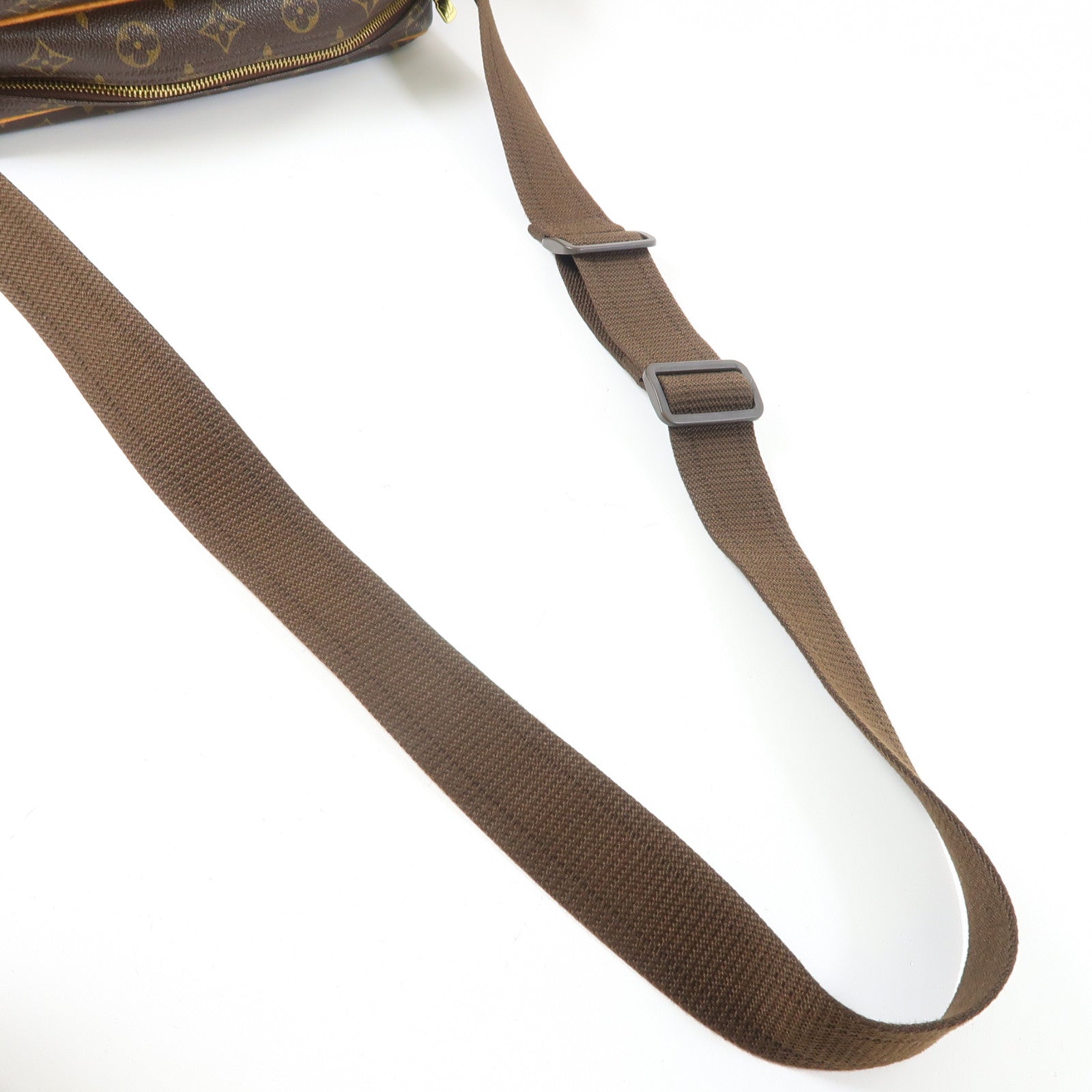 LOUIS VUITTON Monogram Reporter PM金扣肩背袋啡色