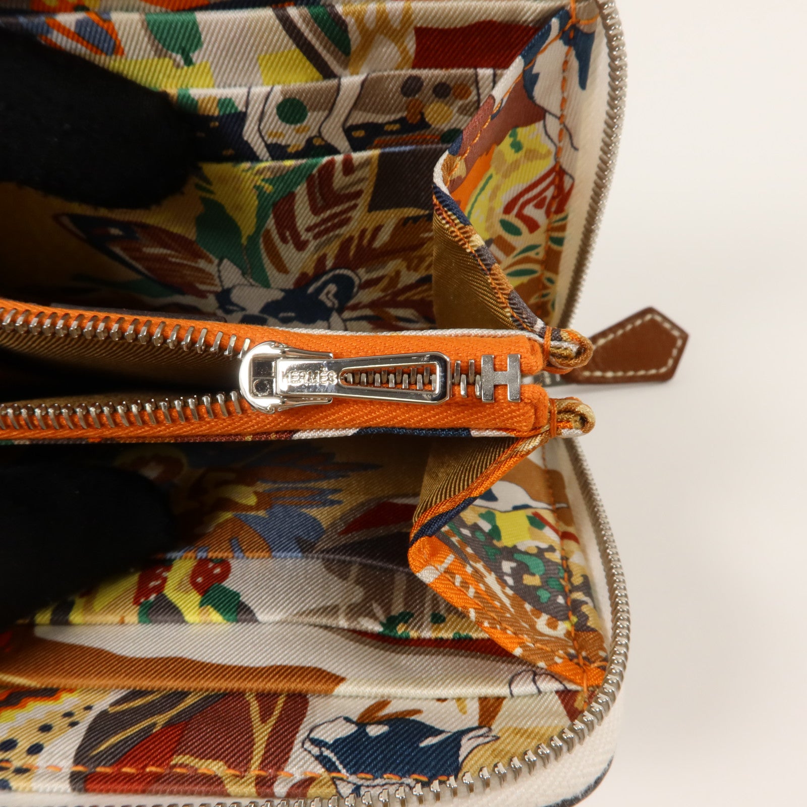 HERMES Evercolor皮革Silk In Compact Wallet錢包Blanc