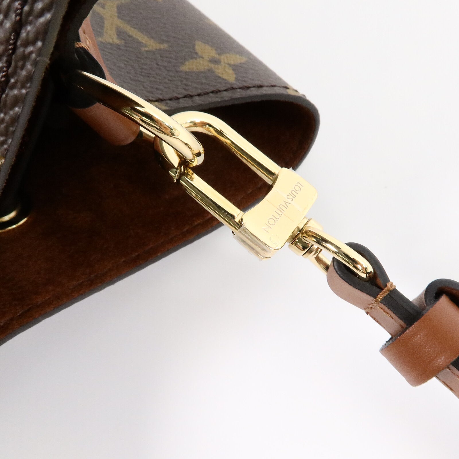 LOUIS VUITTON Monogram NeoNoe MM金扣肩背袋棕色