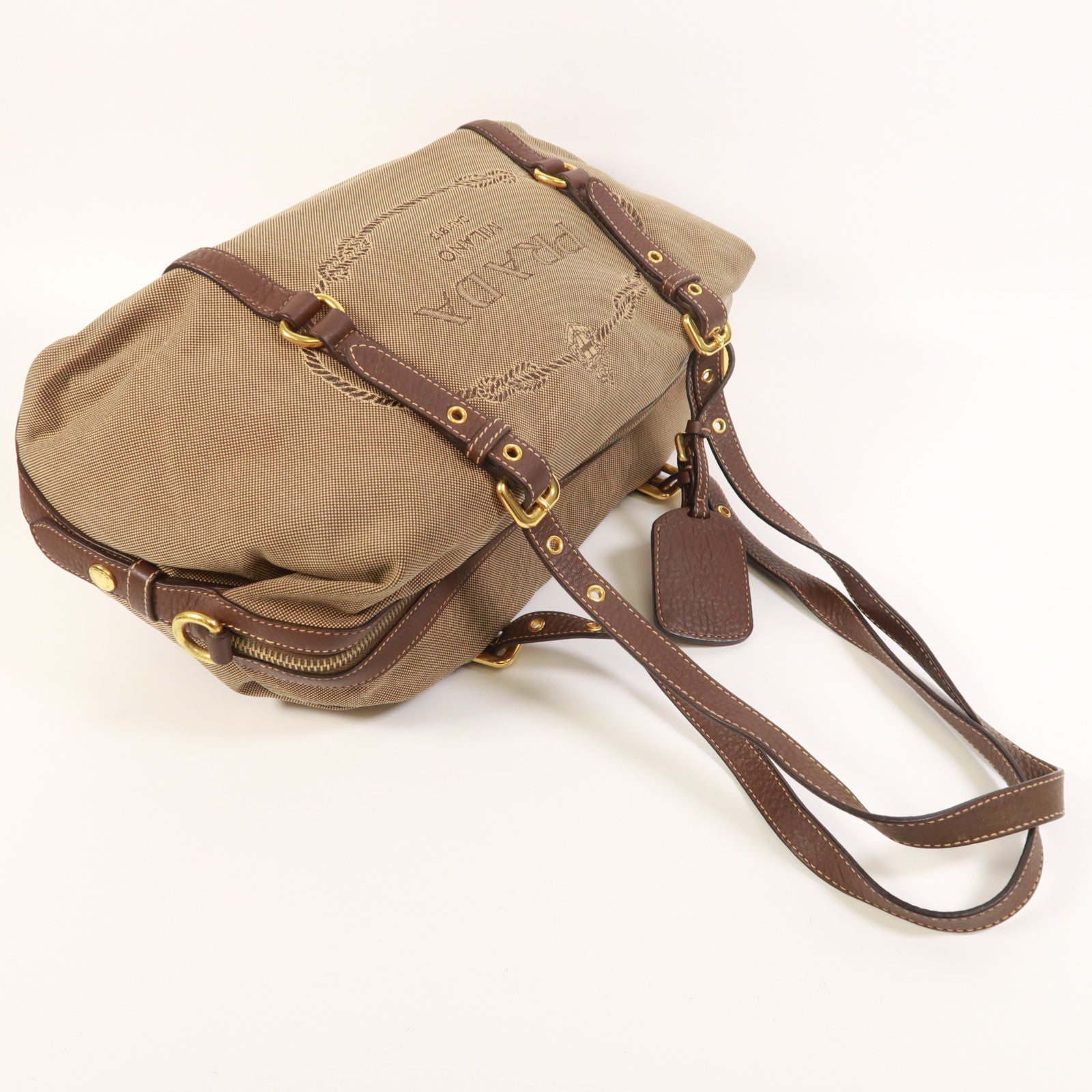 PRADA 帆布Shoulder Bag金扣肩背袋