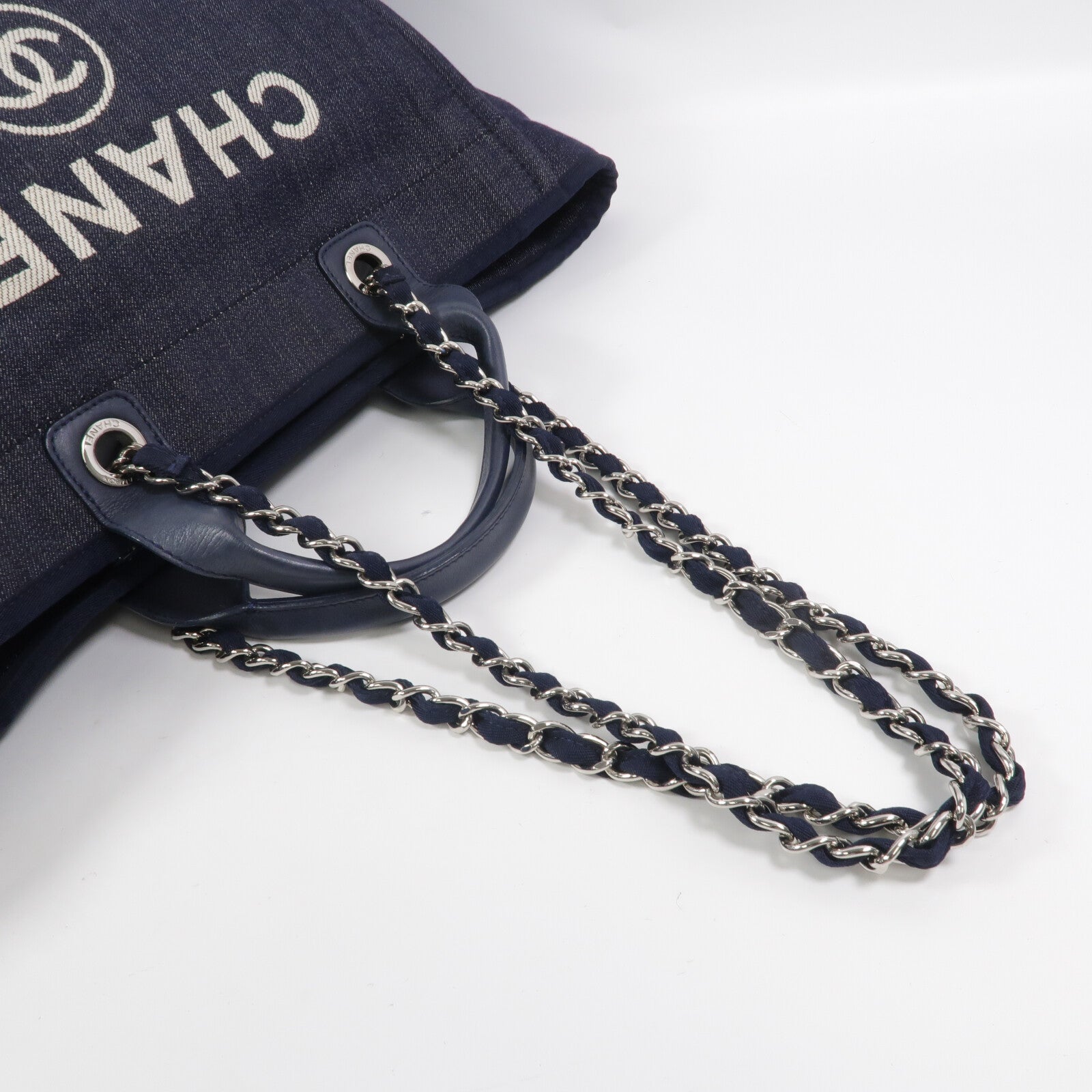 CHANEL 帆布Deauville Tote Bag手挽肩背兩用袋