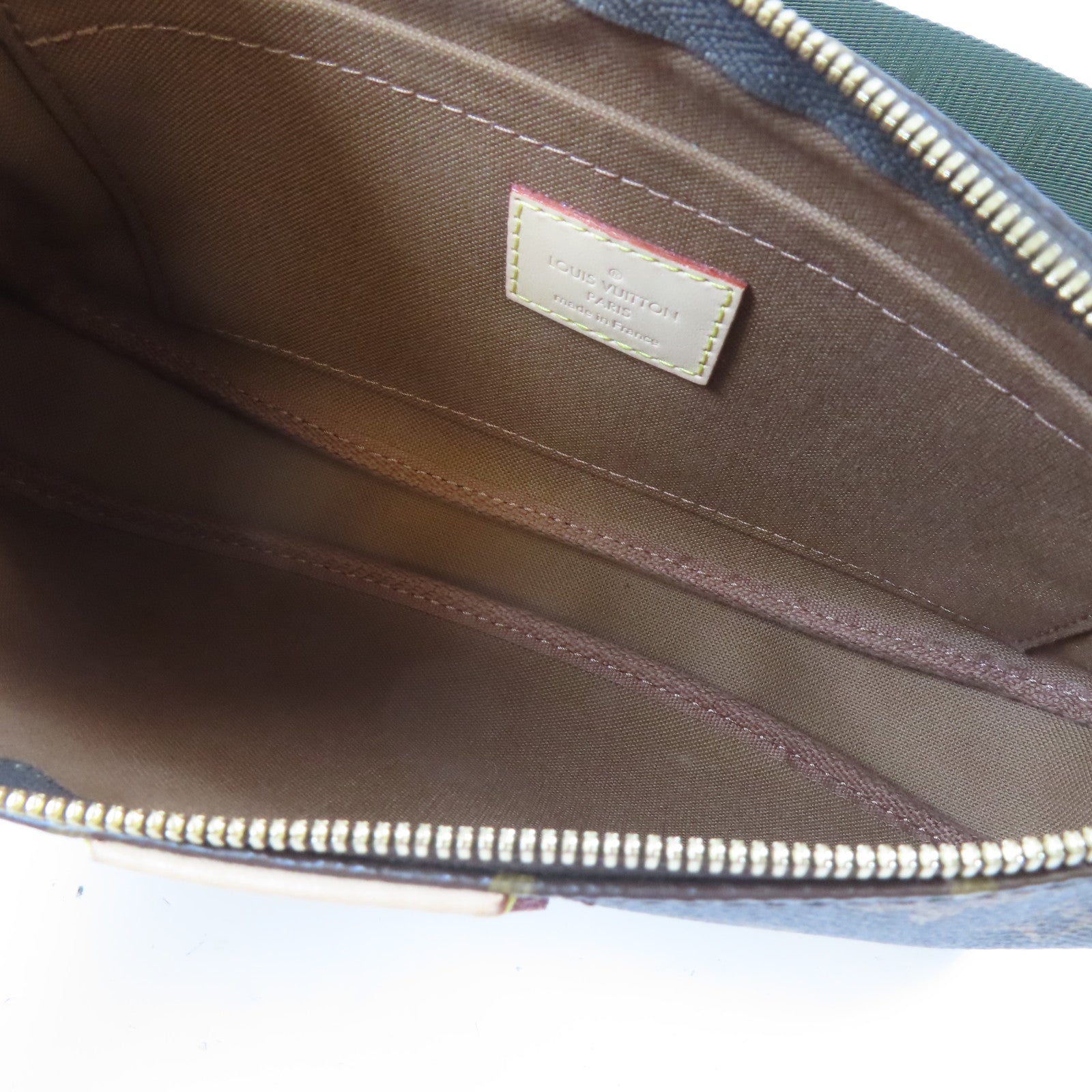 LOUIS VUITTON Monogram Multi Pochette Accessories金扣肩背袋綠色/啡色