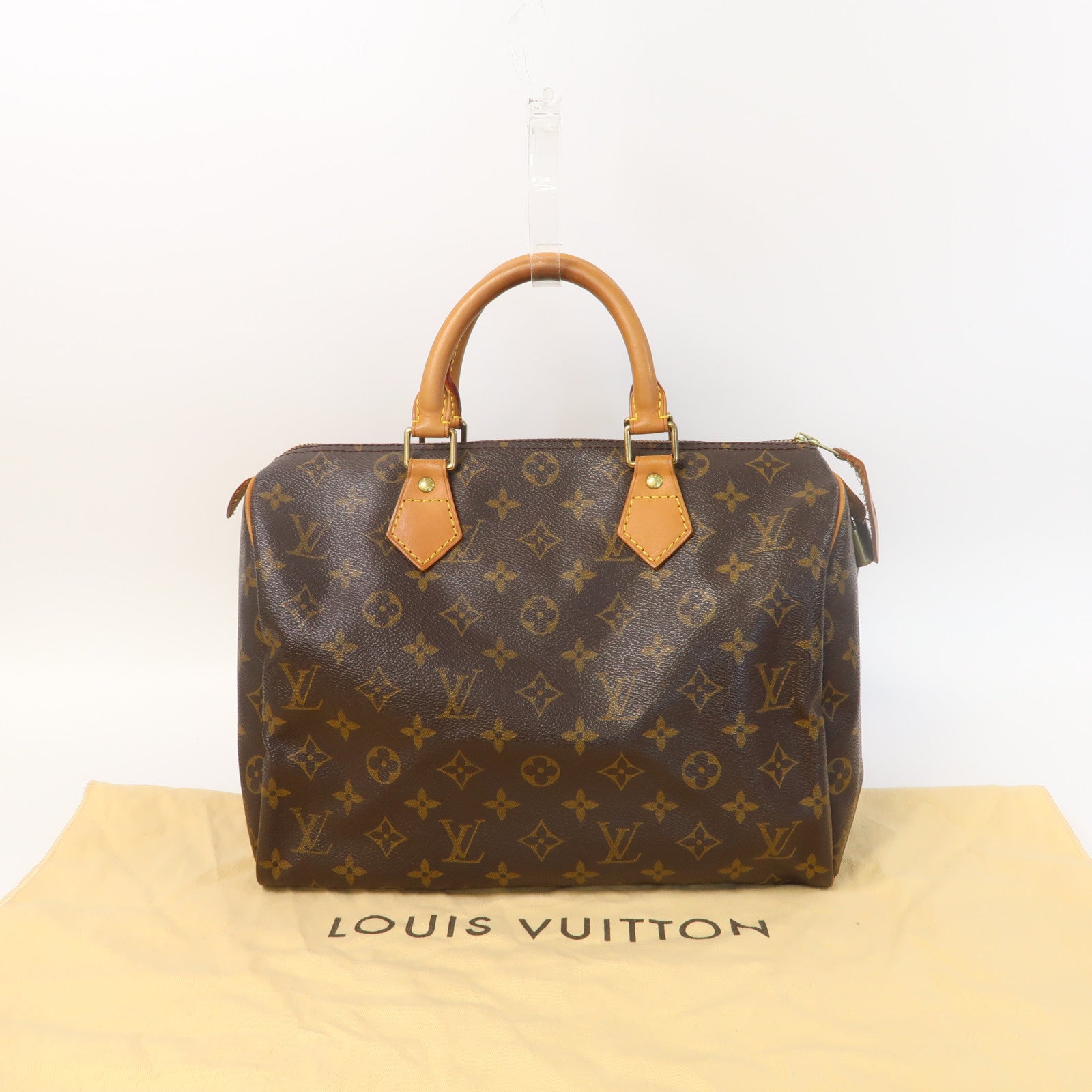 LOUIS VUITTON Monogram Speedy 30金扣手挽袋啡色