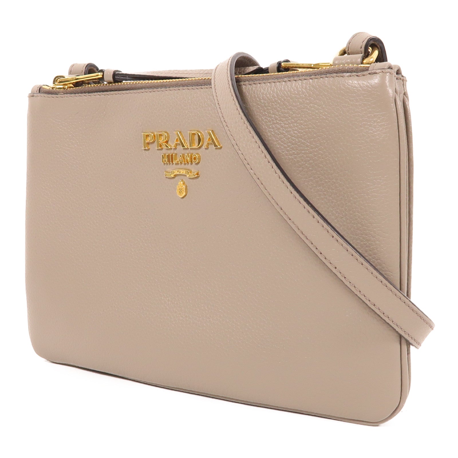 PRADA 牛皮皮革Shoulder Bag金扣肩背袋