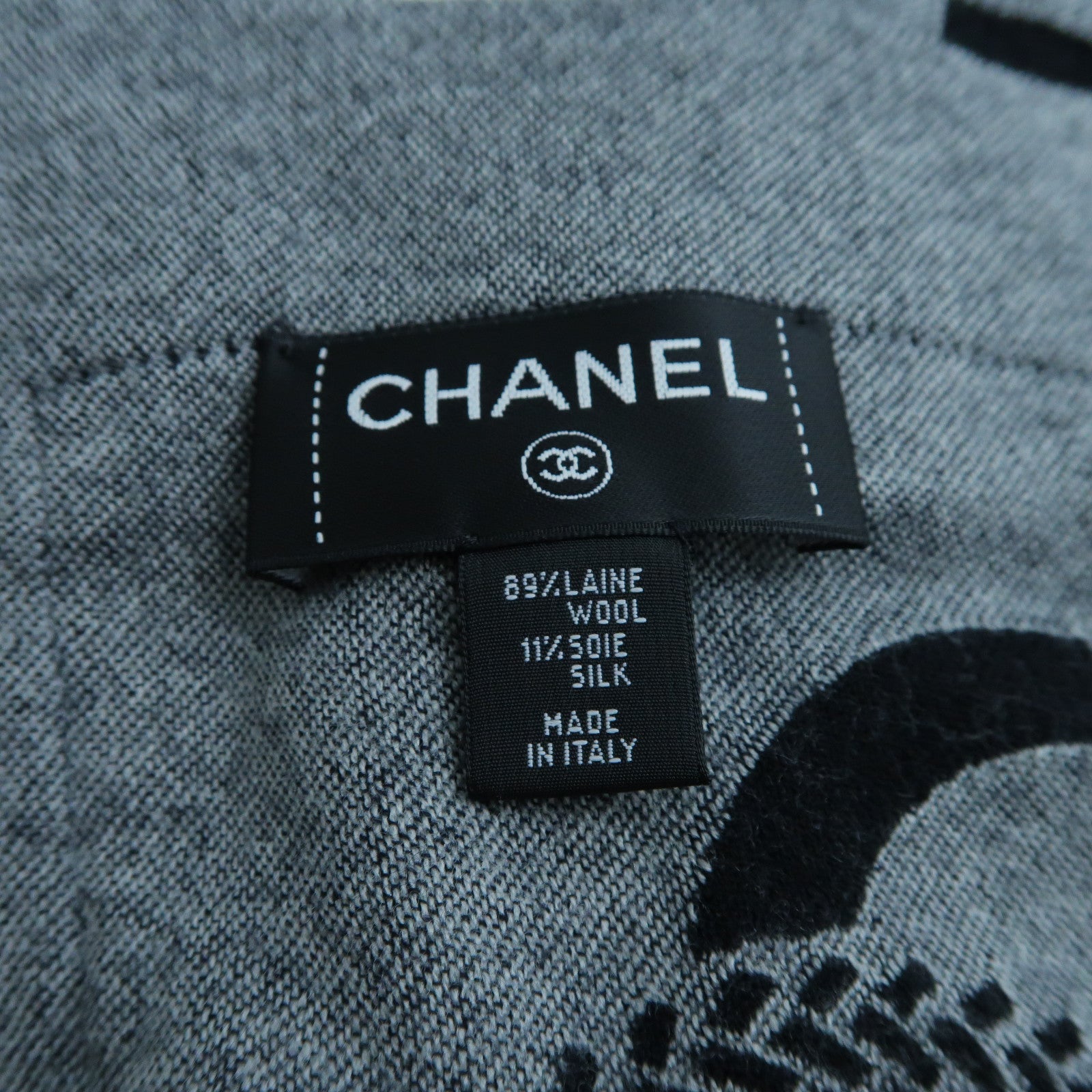 CHANEL 羊毛Scarf圍巾黑色