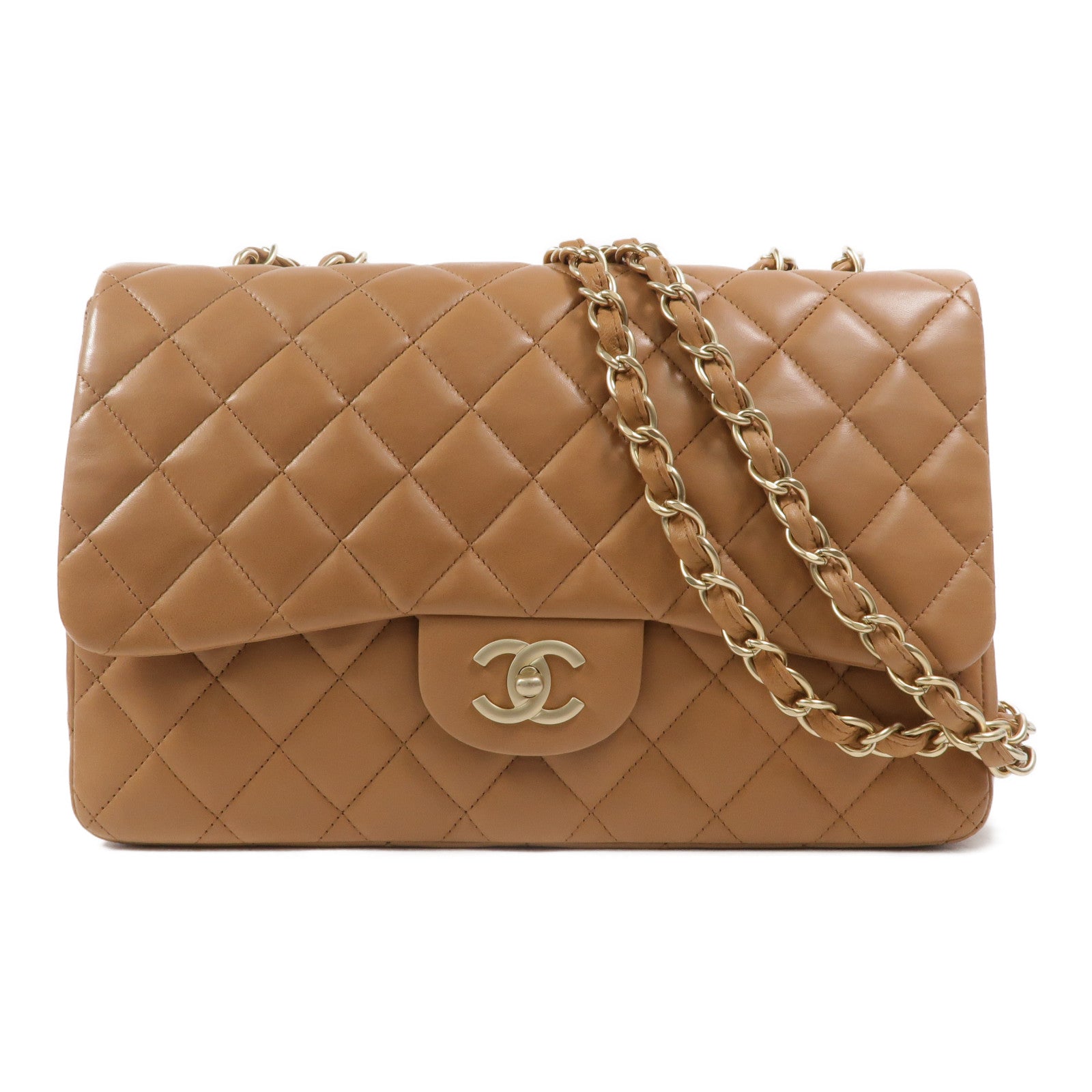 CHANEL 羊皮皮革Classic Jumbo鏈帶肩背袋