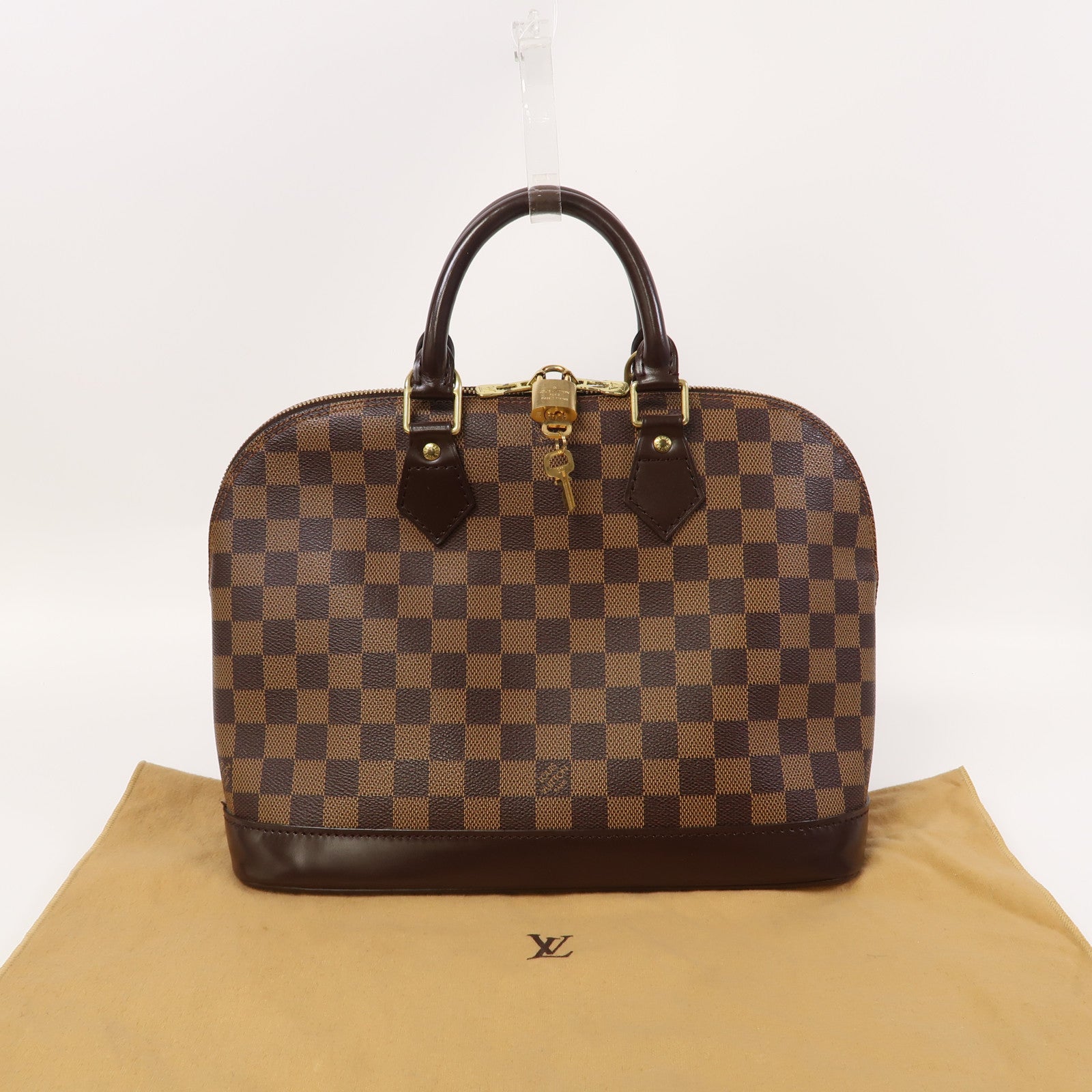 LOUIS VUITTON 【激減優惠】Damier Alma PM金扣手挽袋啡色