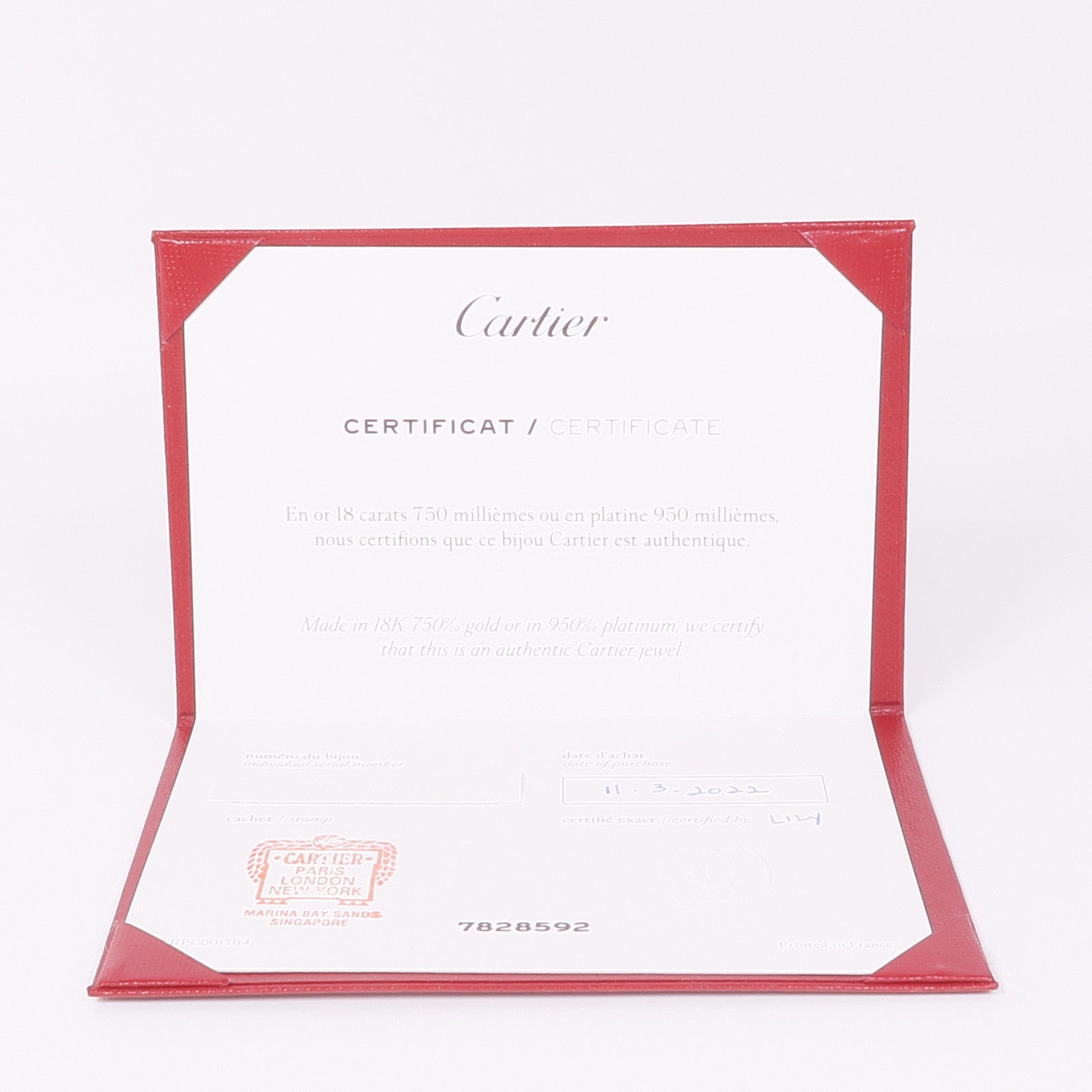 CARTIER 18K白金/玫瑰金/黃金Trinity Pandent項鍊