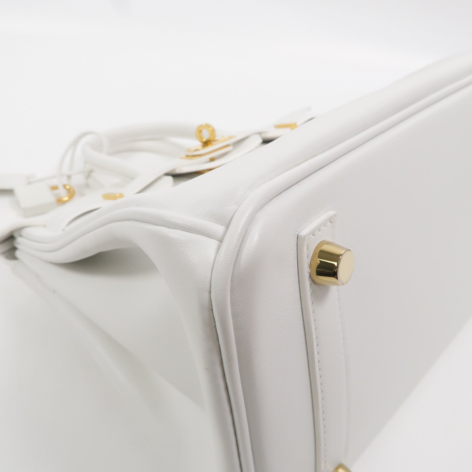 HERMES Swift皮革Birkin 25手挽袋New White
